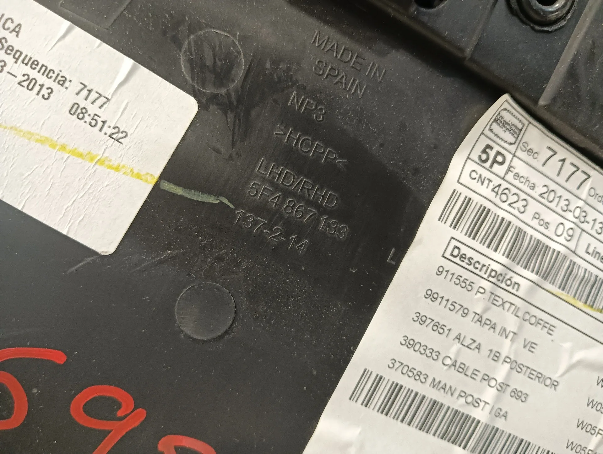 Guarnecido Puerta Trasera Izquierda para Seat Leon (5F1)