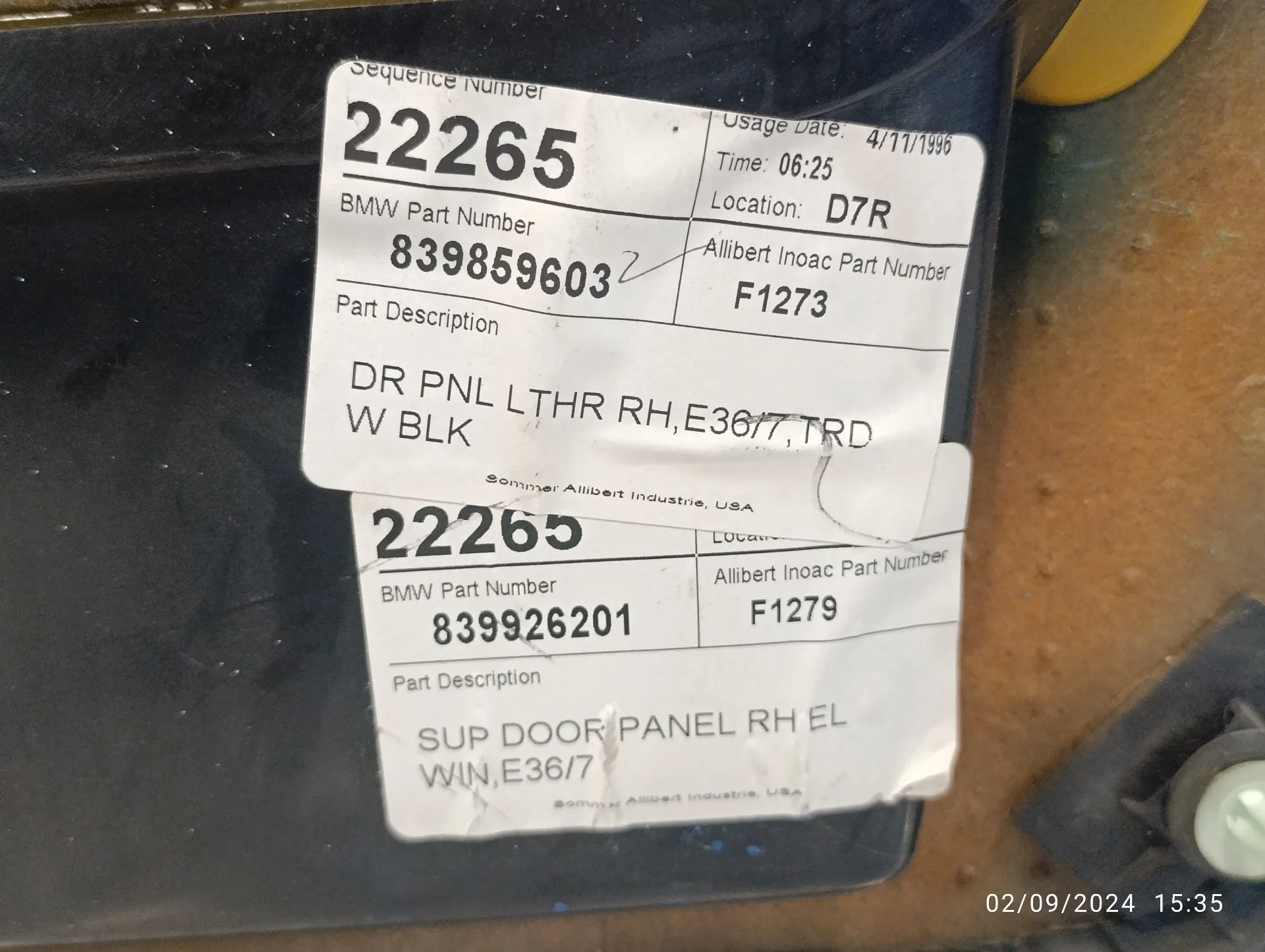 Guarnecido Puerta Delantera Derecha para Bmw Z3 Roadster (E36)
