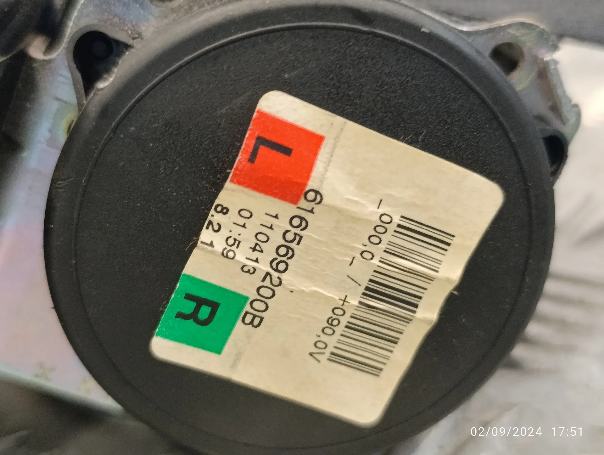 Cinturon Seguridad Trasero Derecho para Opel Astra J Lim.