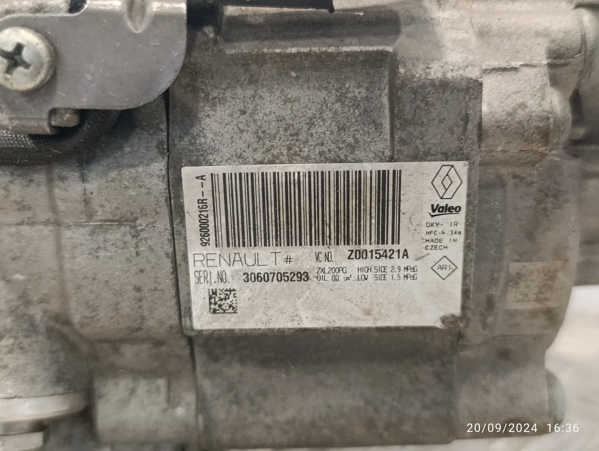 Compresor Aire Acondicionado para Dacia Sandero
