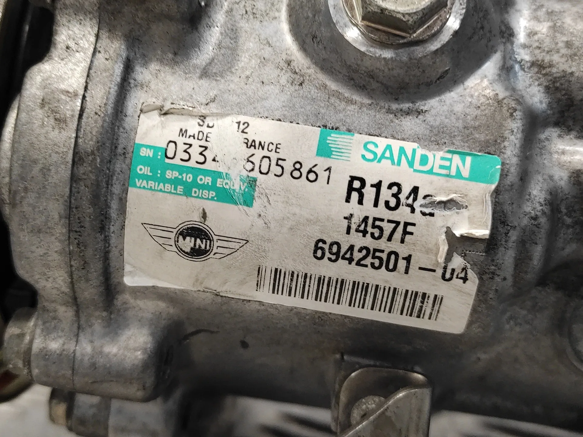 Compresor Aire Acondicionado para Bmw Mini (R56)