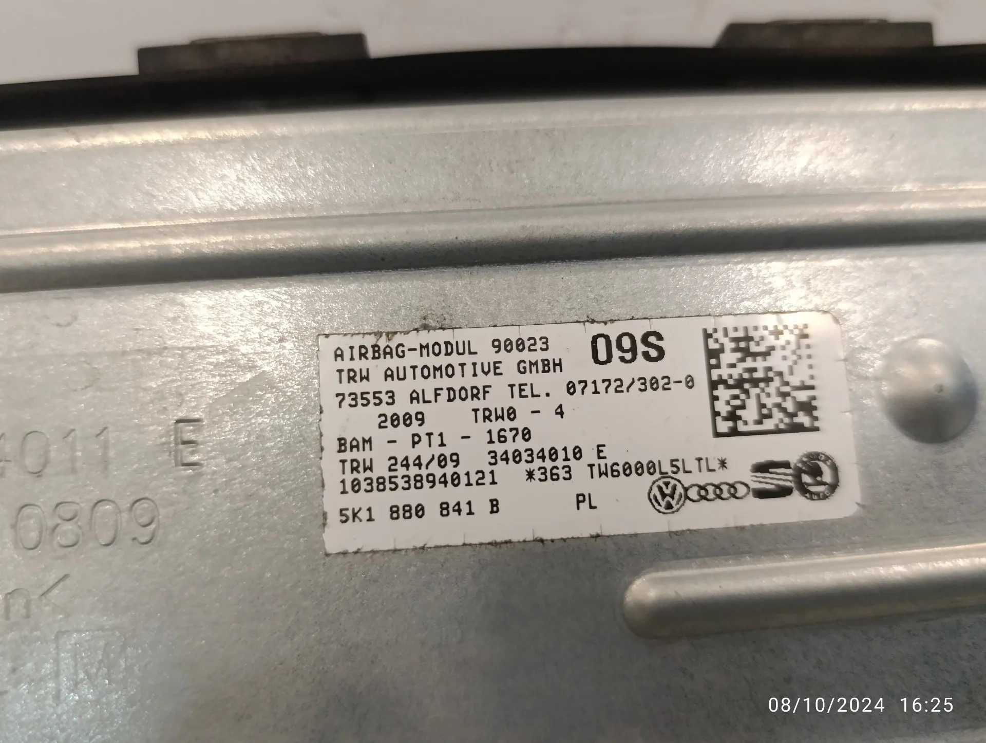 Airbag Delantero Derecho para Volkswagen Golf Vi (5K1)