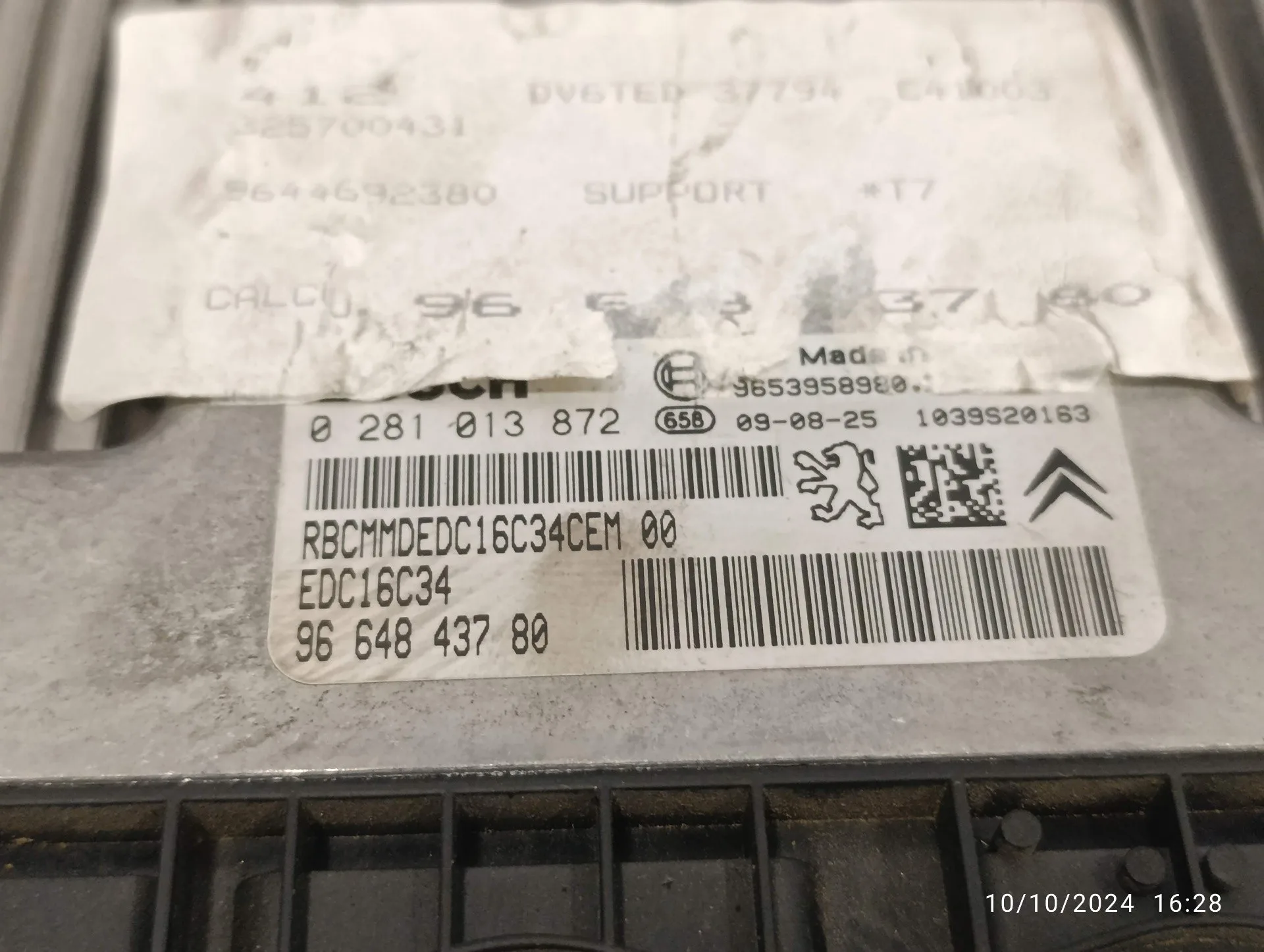 Centralita Motor Uce para Peugeot 308
