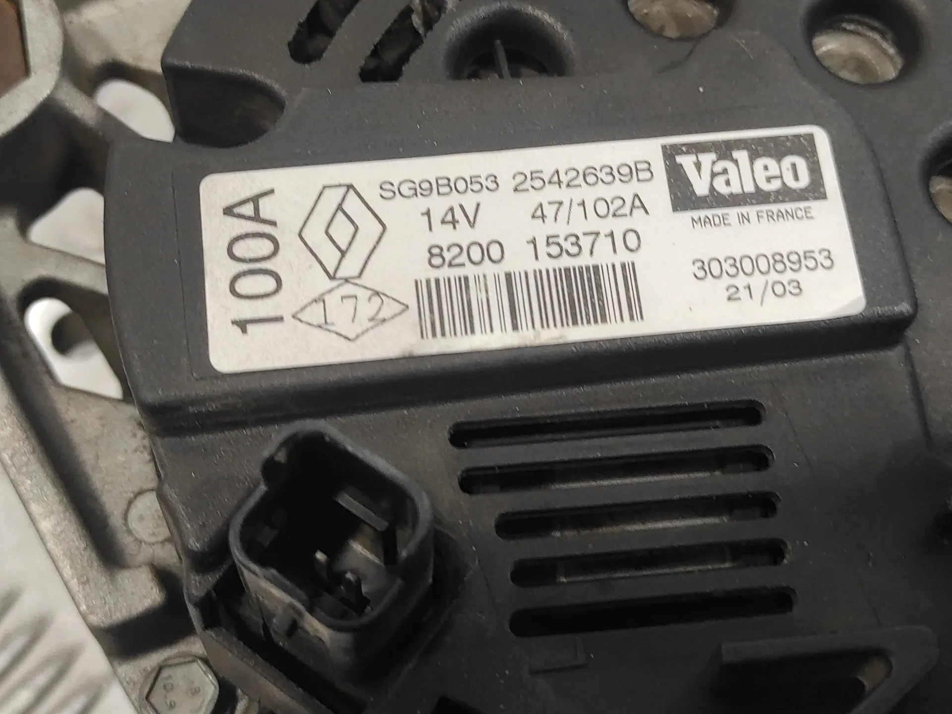 Alternador para Renault Laguna Ii (Bg0)