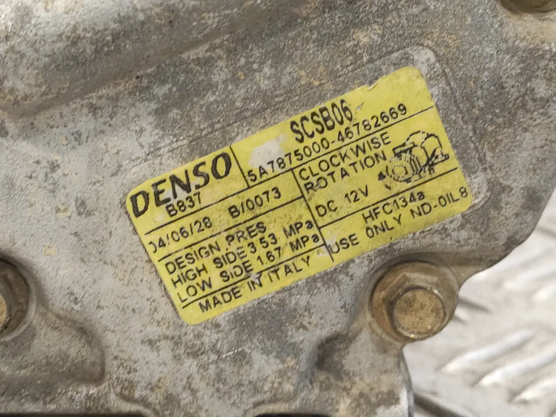 Compresor Aire Acondicionado para Fiat Punto Berlina (188)