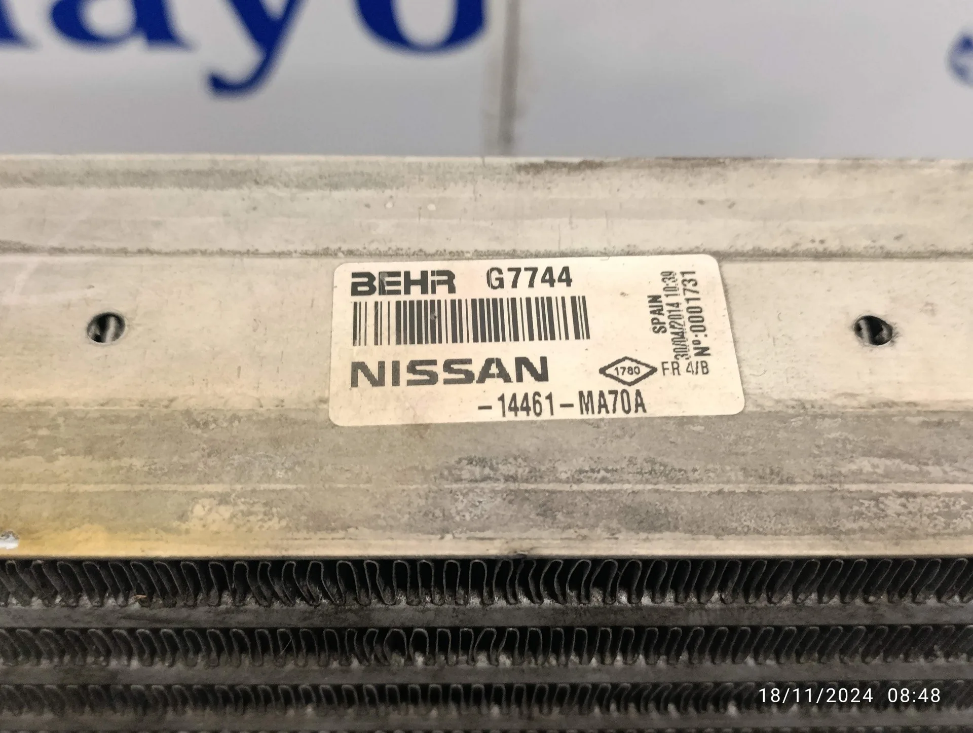 Intercooler para Nissan Cabstar ->09.06
