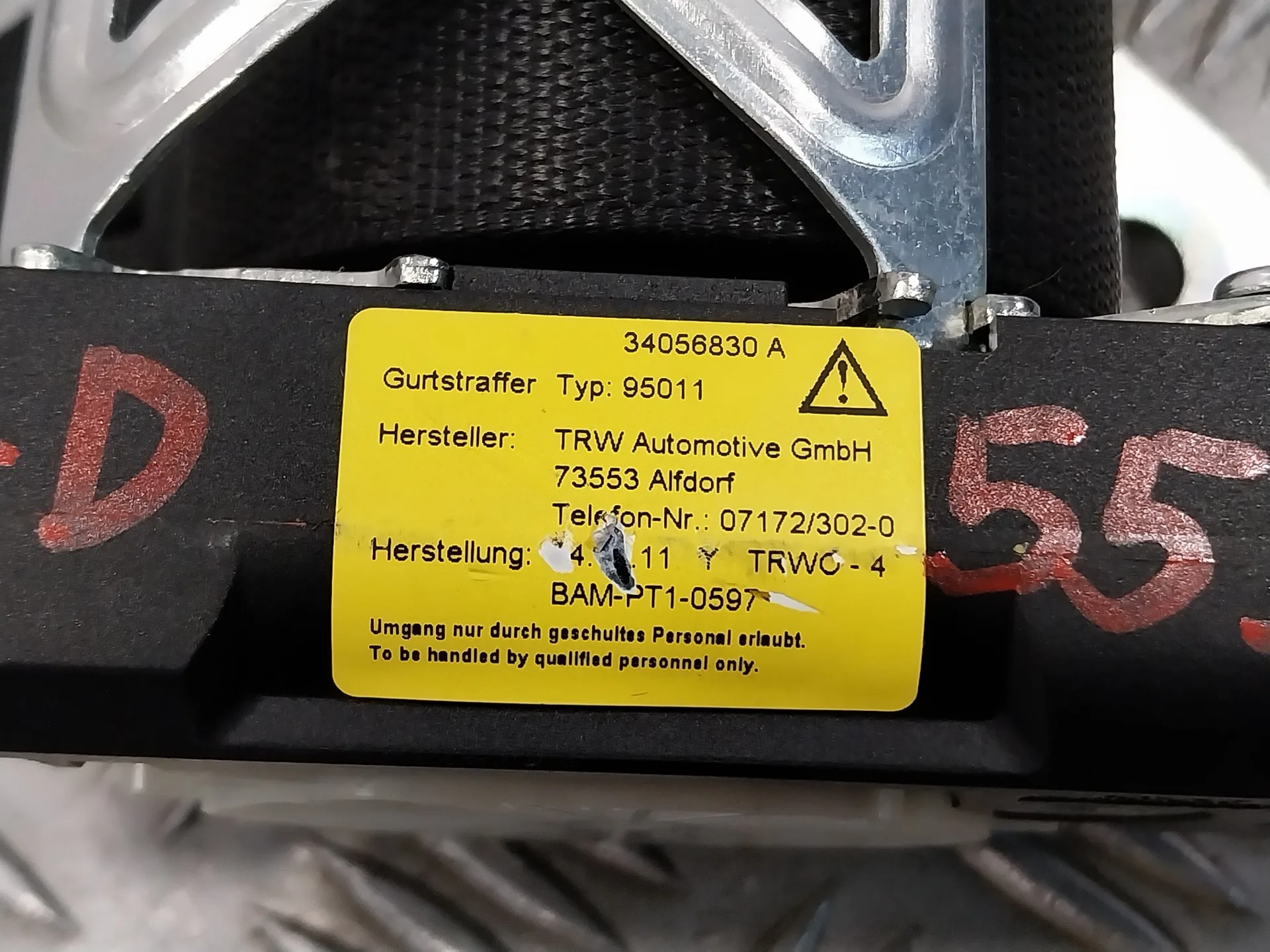 Cinturon Seguridad Trasero Derecho para Mercedes-Benz Clase E (W212) Lim.