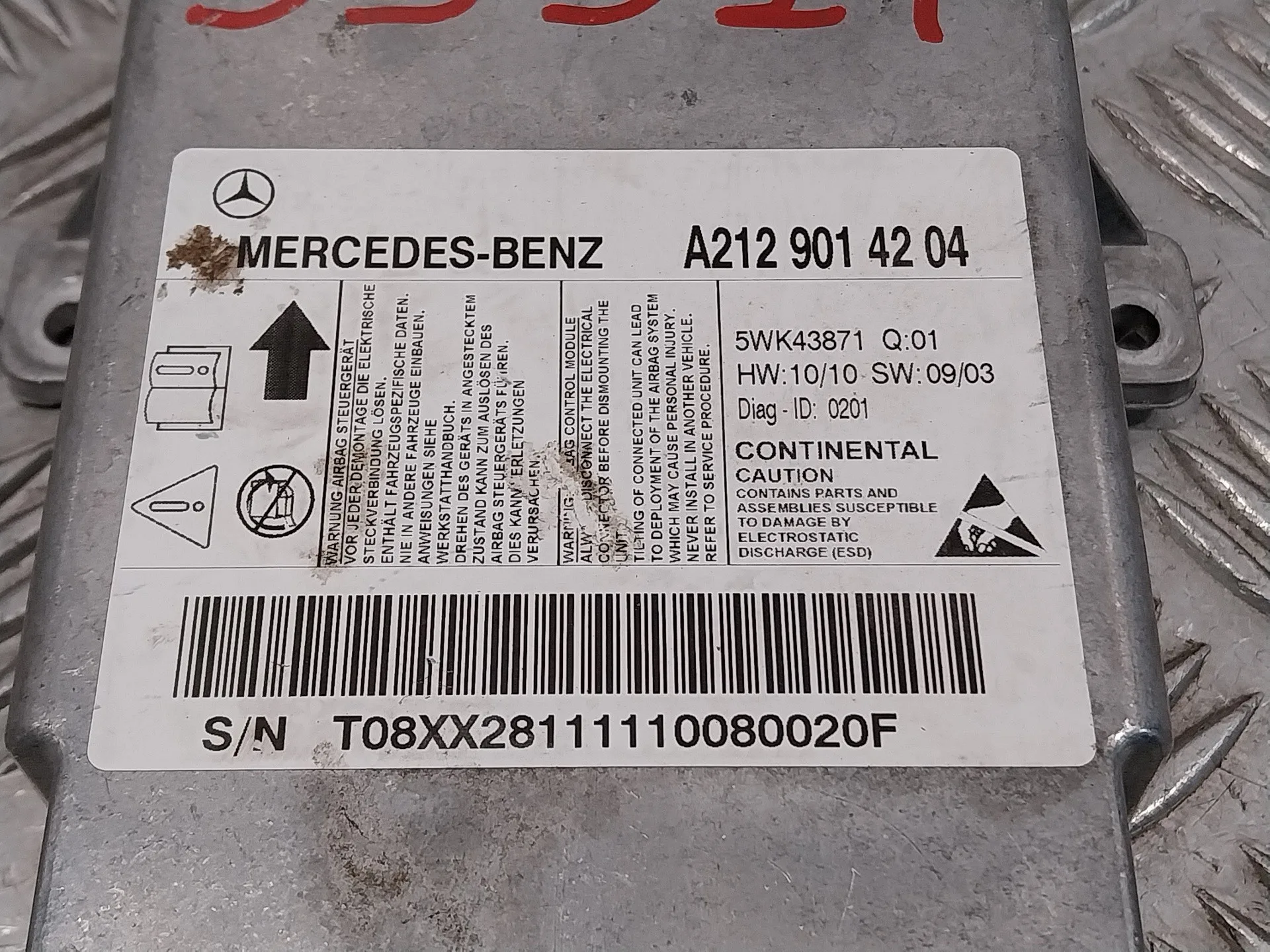 Centralita Airbag para Mercedes-Benz Clase E (W212) Lim.