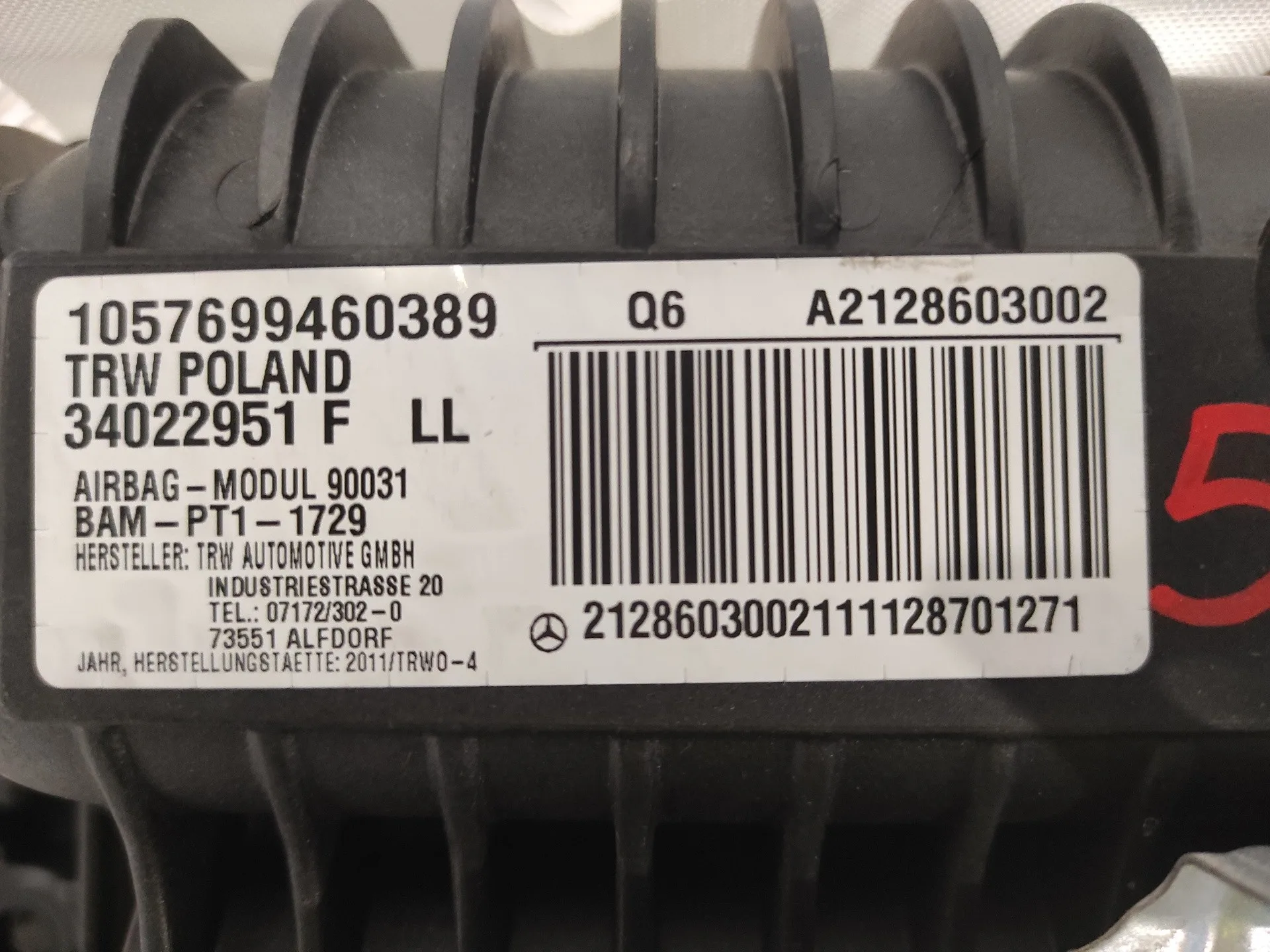 Airbag Delantero Derecho para Mercedes-Benz Clase E (W212) Lim.
