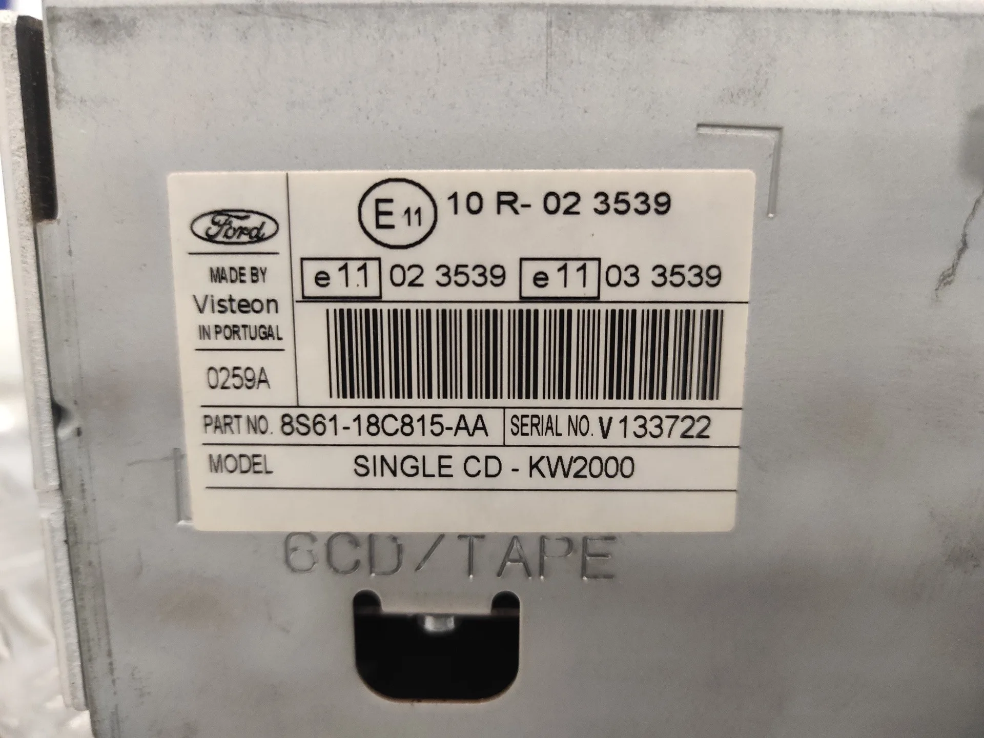Sistema Audio / Radio Cd para Ford Transit Connect (Tc7)