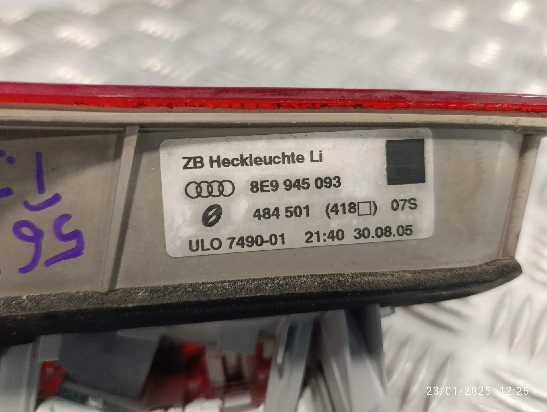Piloto Trasero Izquierdo Interior para Audi A4 Avant (8E)