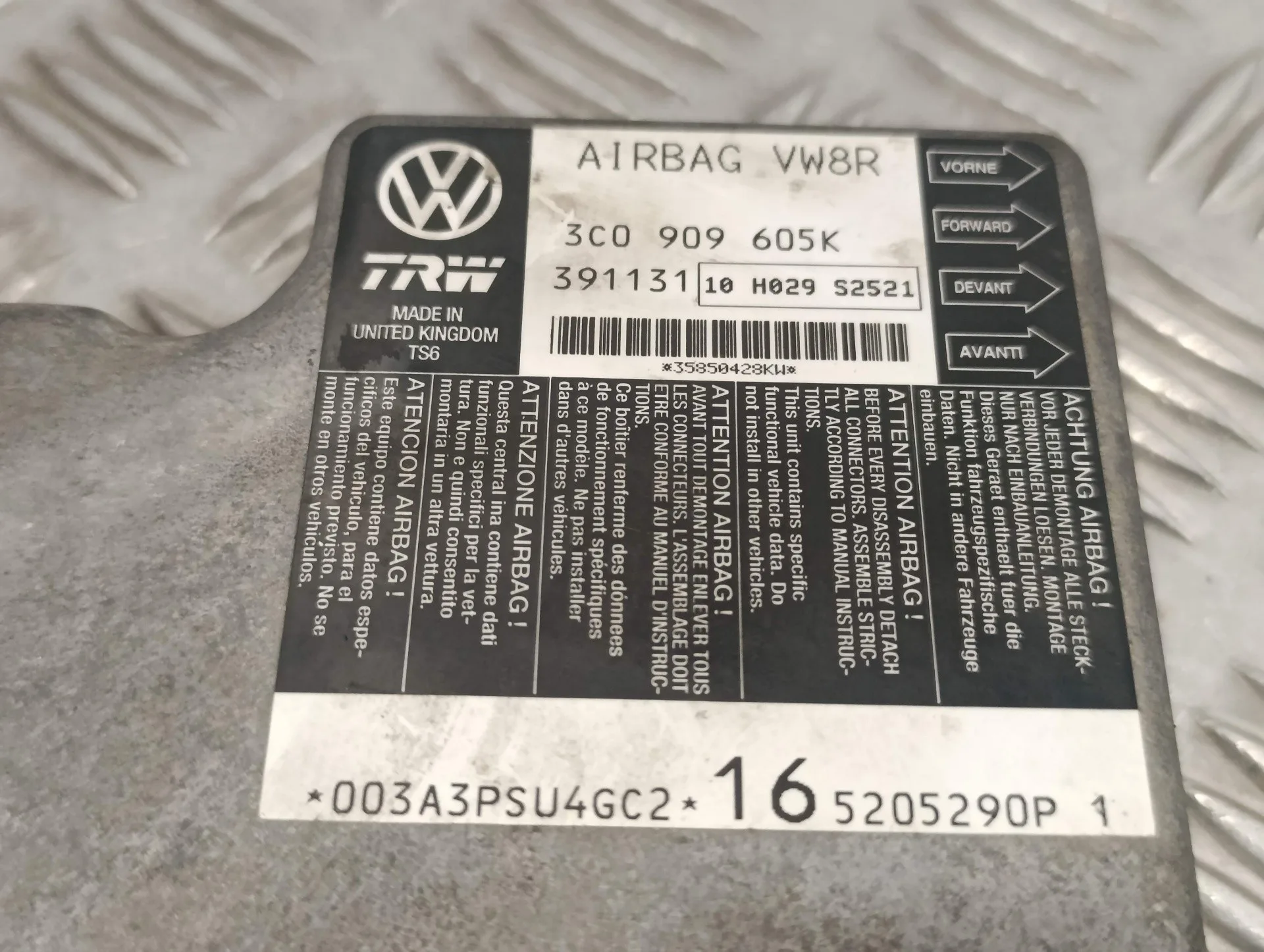 Centralita Airbag para Seat Leon (1P1)