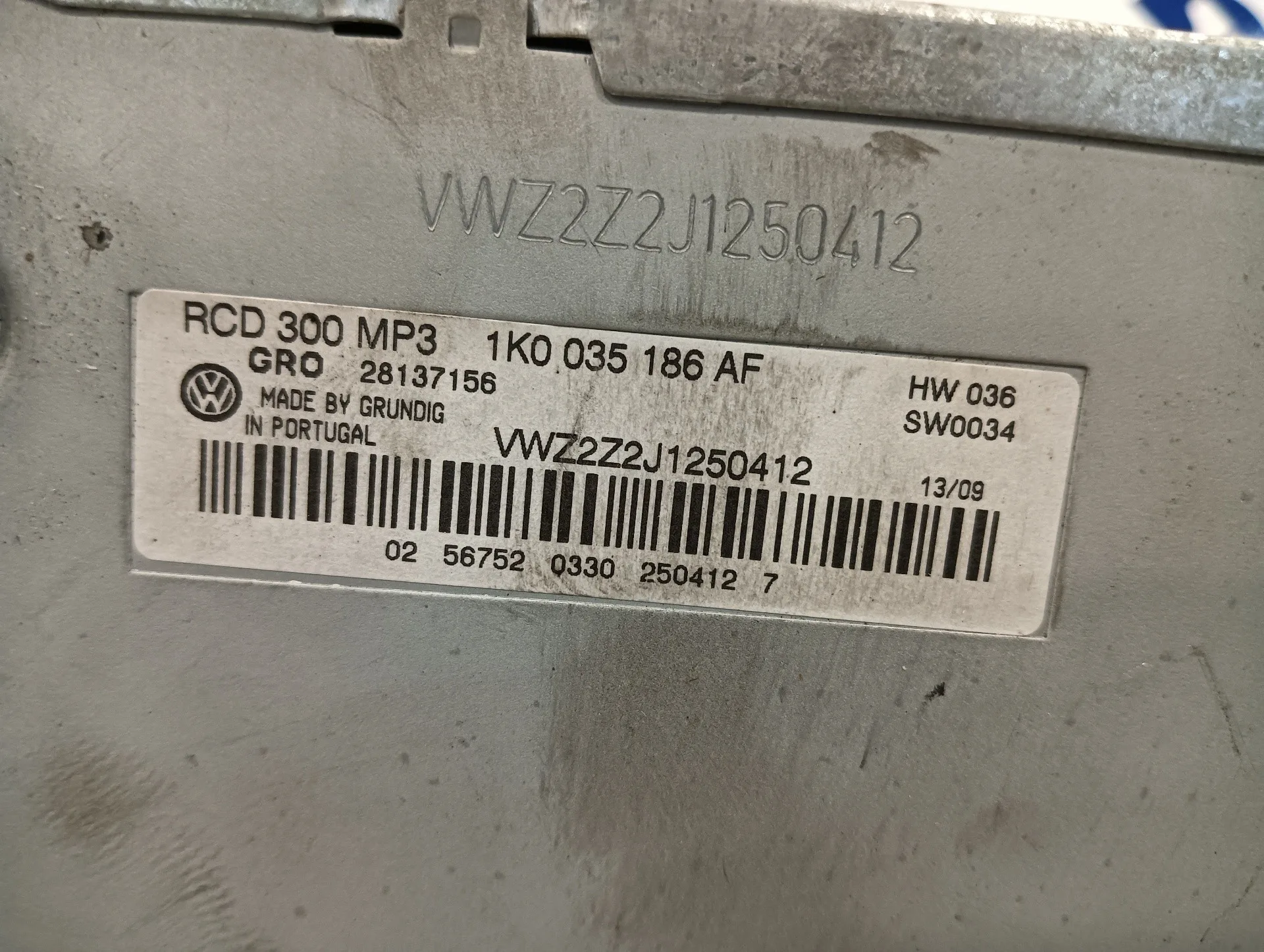 Sistema Audio / Radio Cd para Volkswagen Caddy Ka/Kb (2K)
