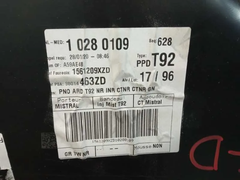 Guarnecido Puerta Trasera Derecha para Peugeot 308 Sw
