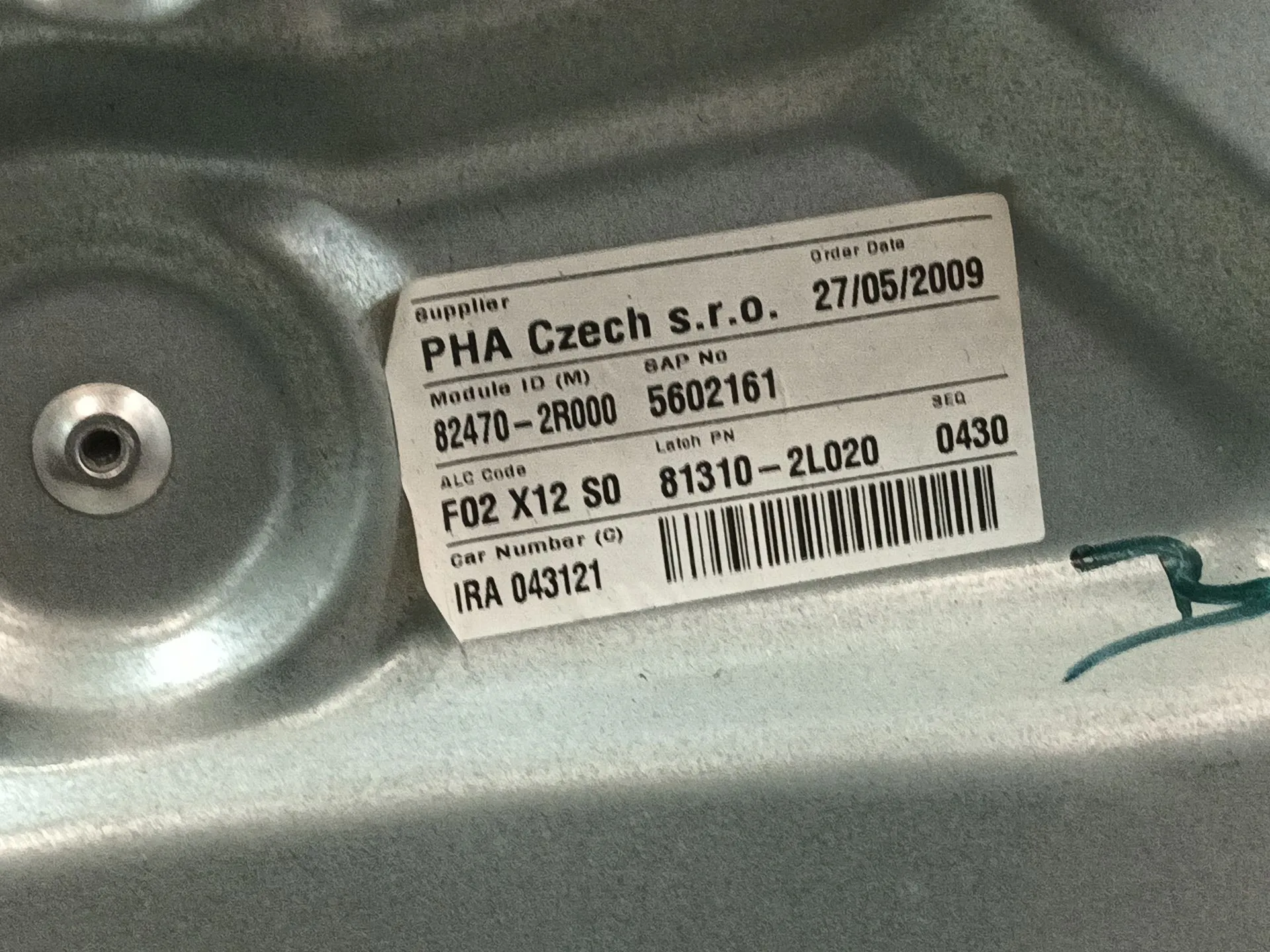 Elevalunas Delantero Izquierdo para Hyundai I30 (Fd)