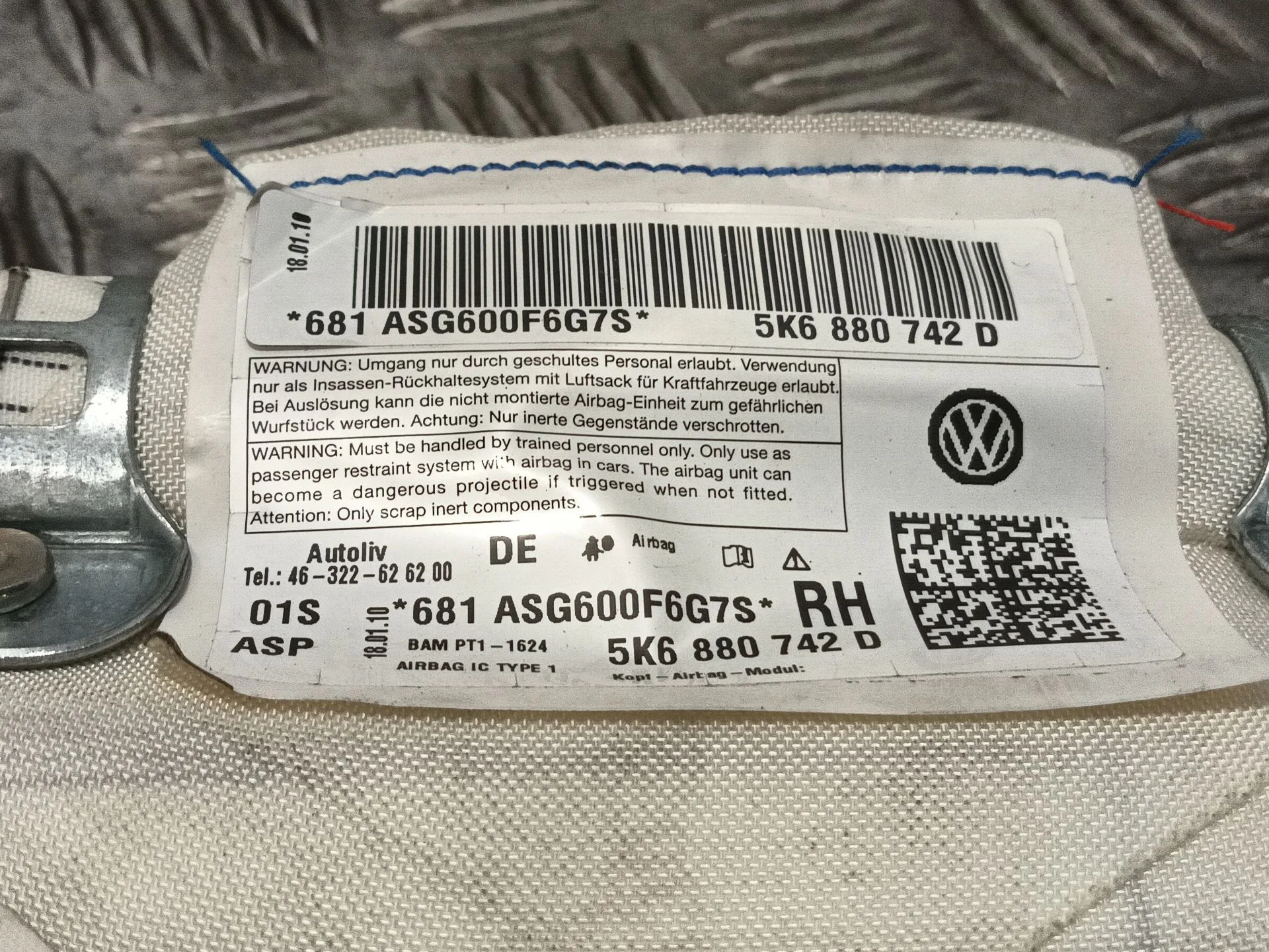 Airbag Cortina Delantero Derecho para Volkswagen Golf Vi (5K1)