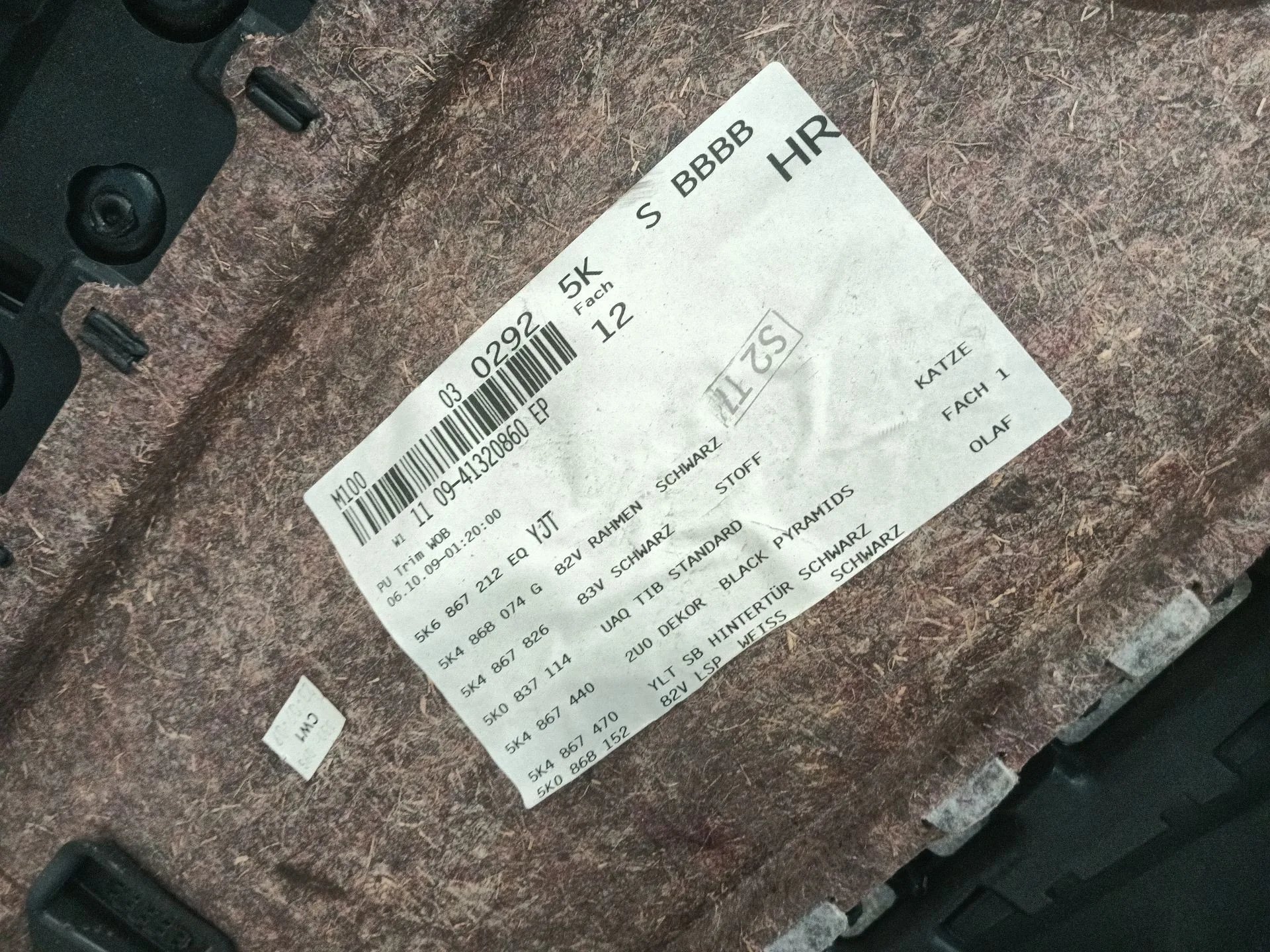 Guarnecido Puerta Trasera Derecha para Volkswagen Golf Vii Lim.