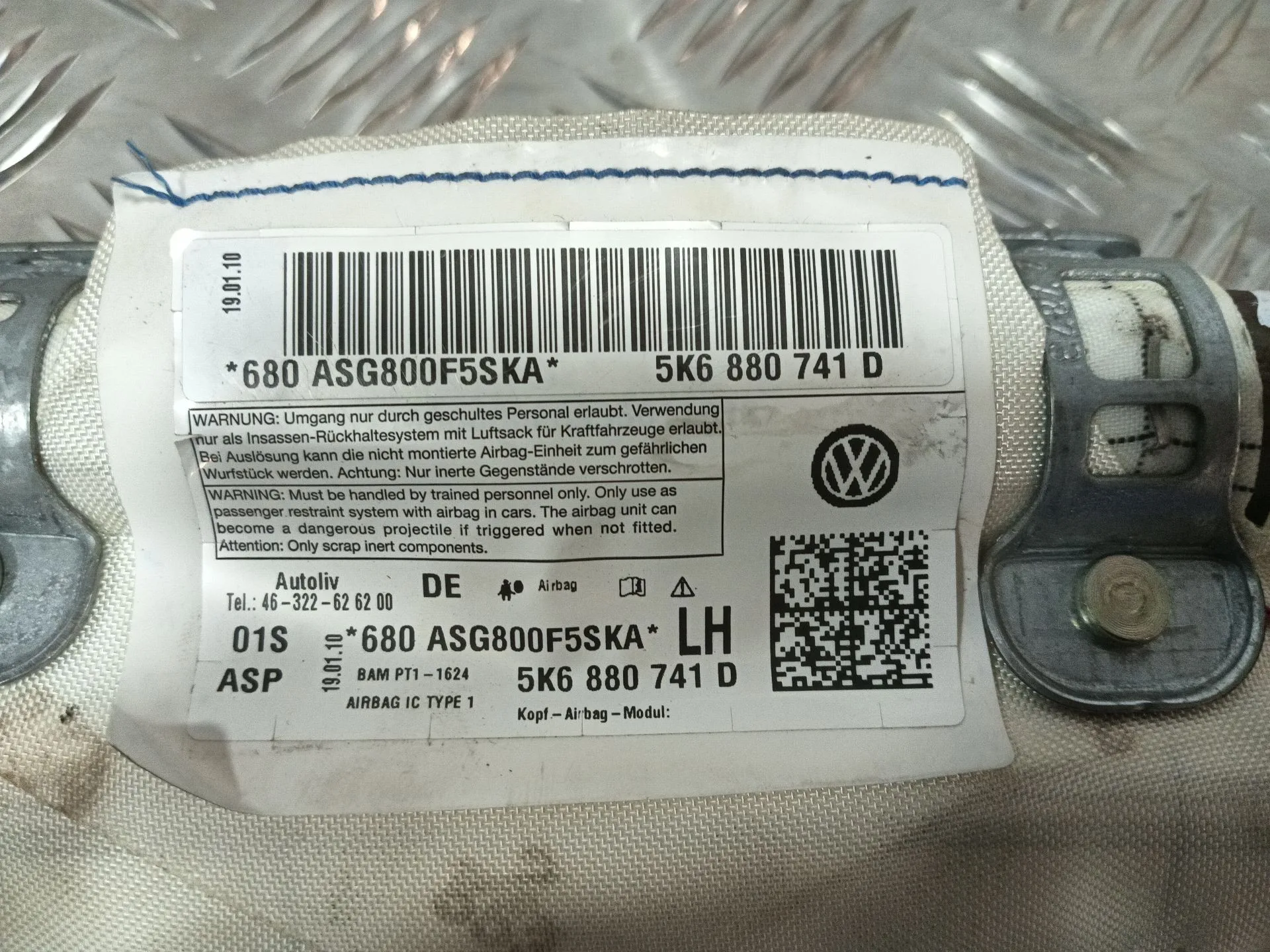 Airbag Cortina Delantero Izquierdo para Volkswagen Golf Vi (5K1)
