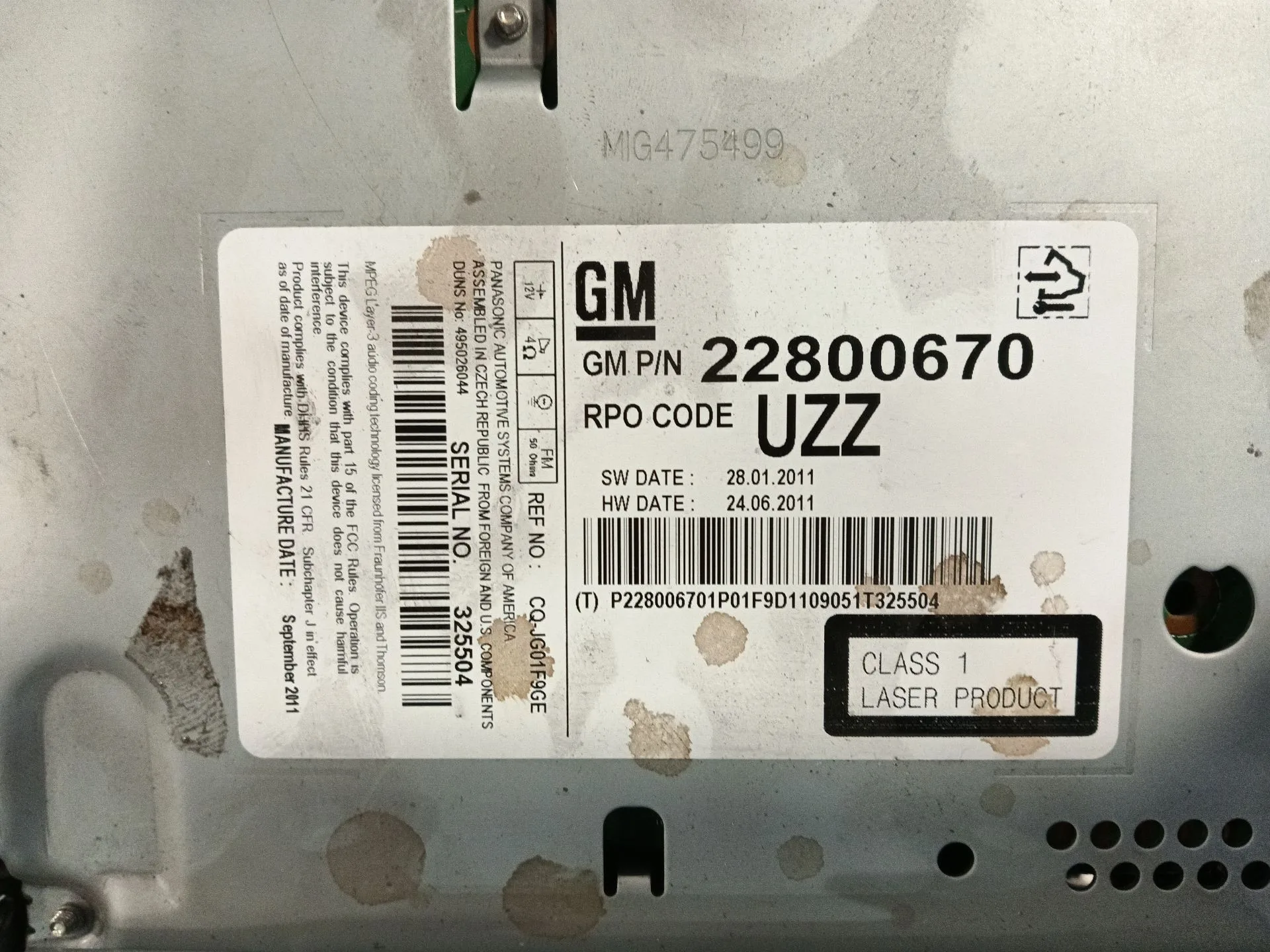 Sistema Audio / Radio Cd para Opel Astra J (P10)