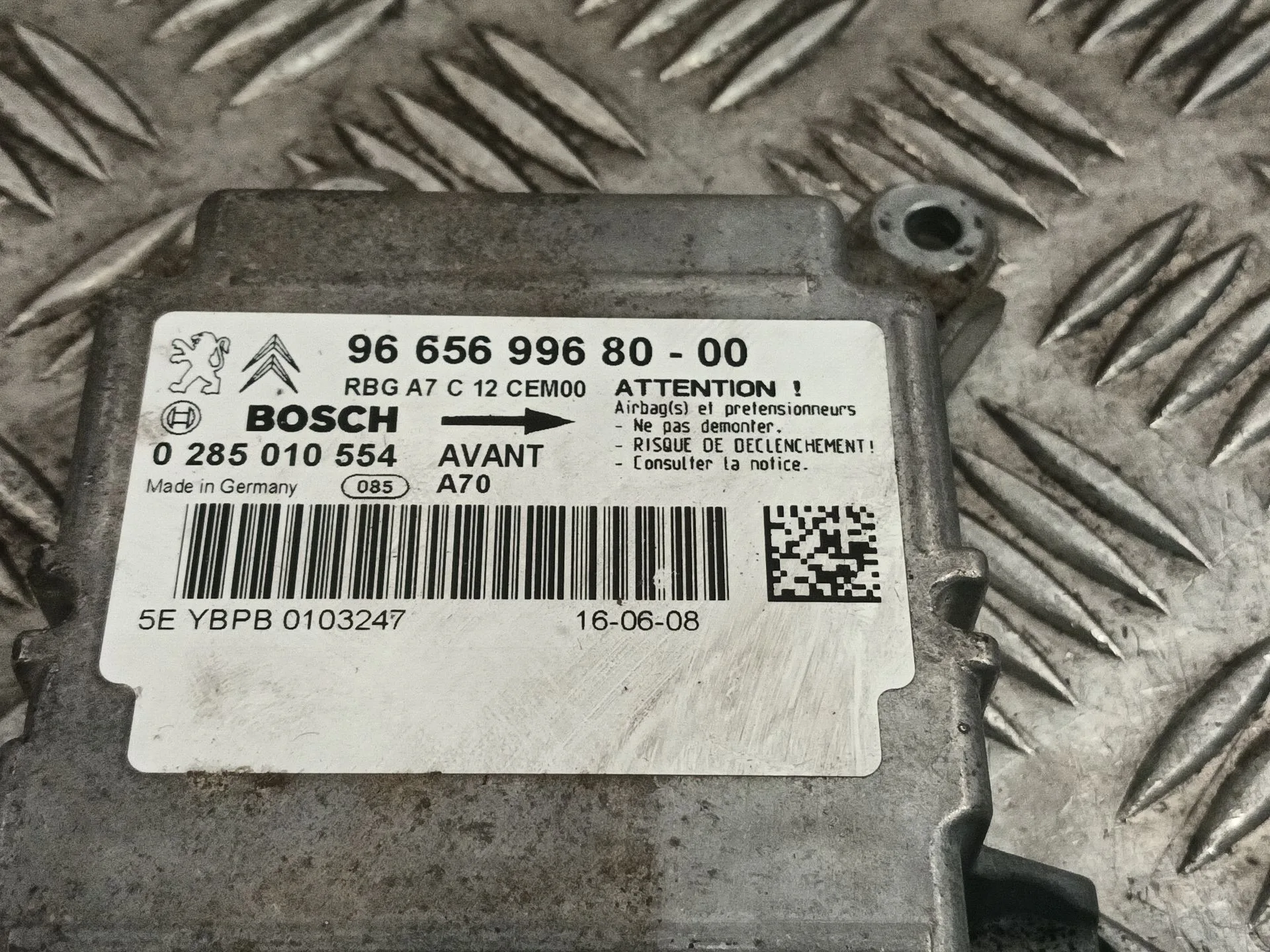 Centralita Airbag para Peugeot 207