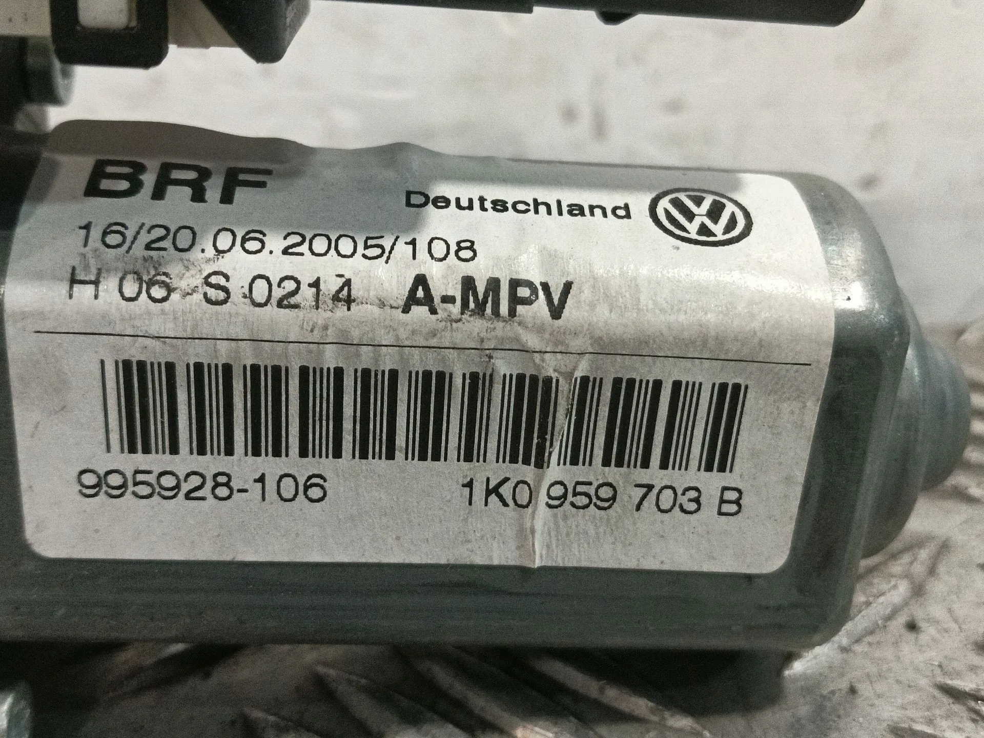 Motor Elevalunas Trasero Izquierdo para Volkswagen Touran (1T1, 1T2)