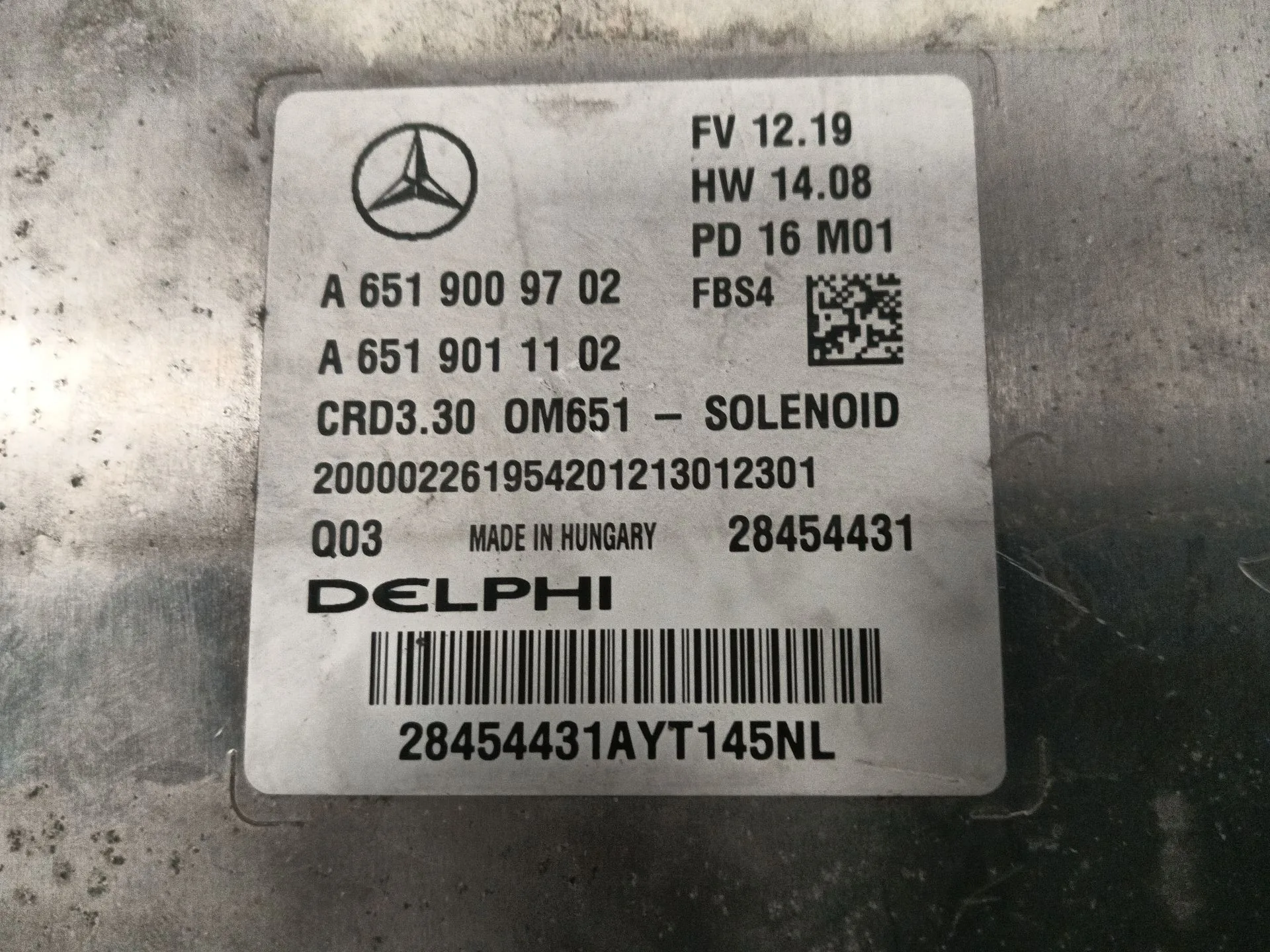 Centralita Motor Uce para Mercedes-Benz Clase A (W176)