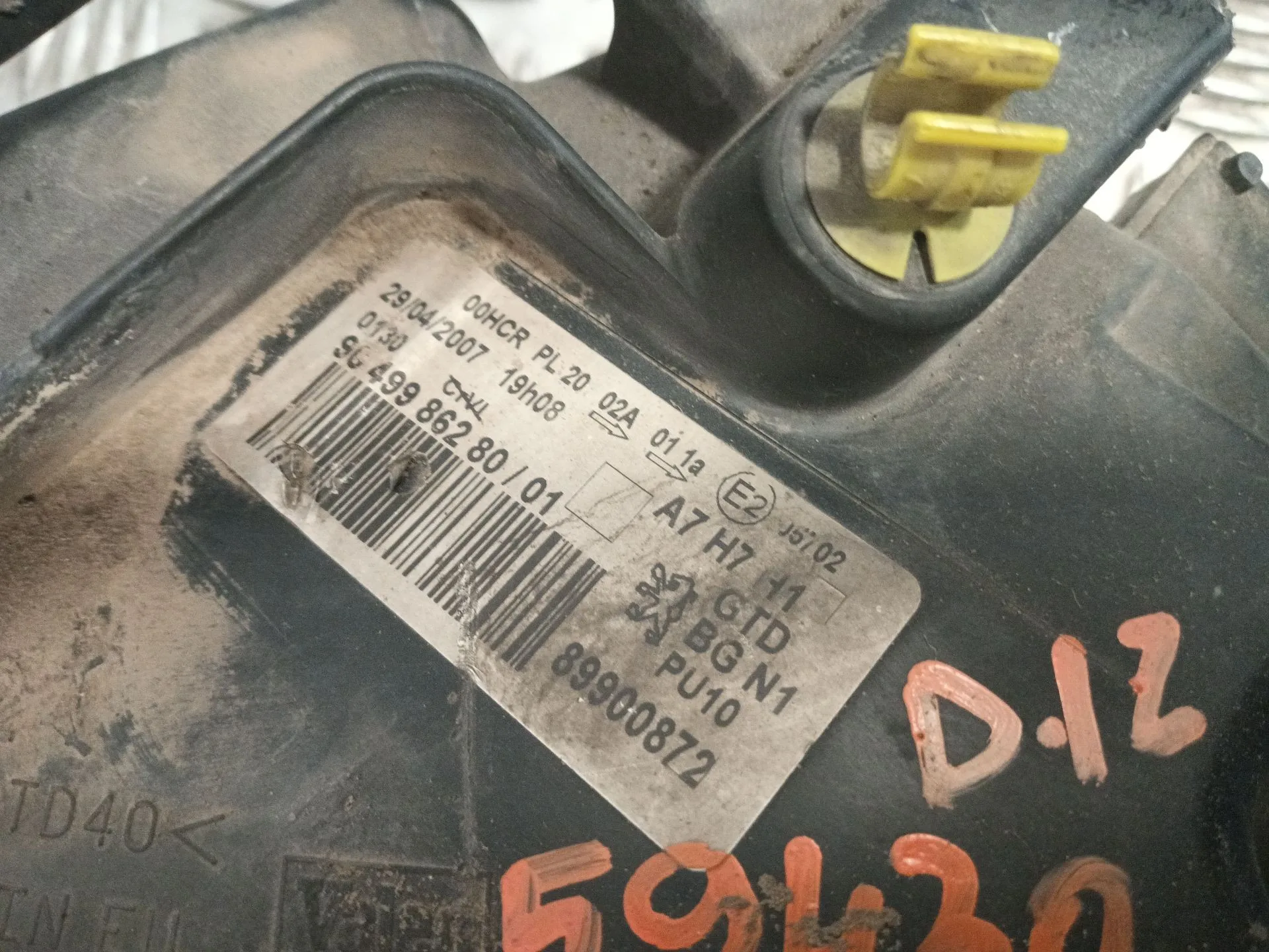 Faro Izquierdo para Peugeot 207 Cc (Wd_)