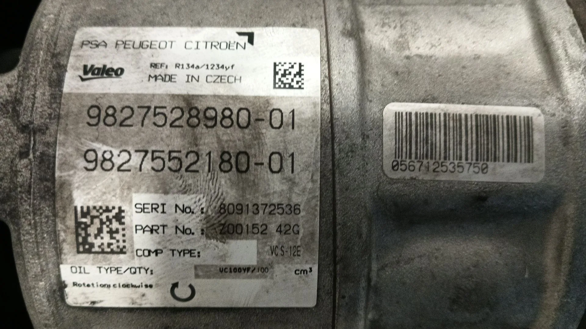 Compresor Aire Acondicionado para Peugeot 308 Ii (Lb_, Lp_, Lw_, Lh_, L3_)