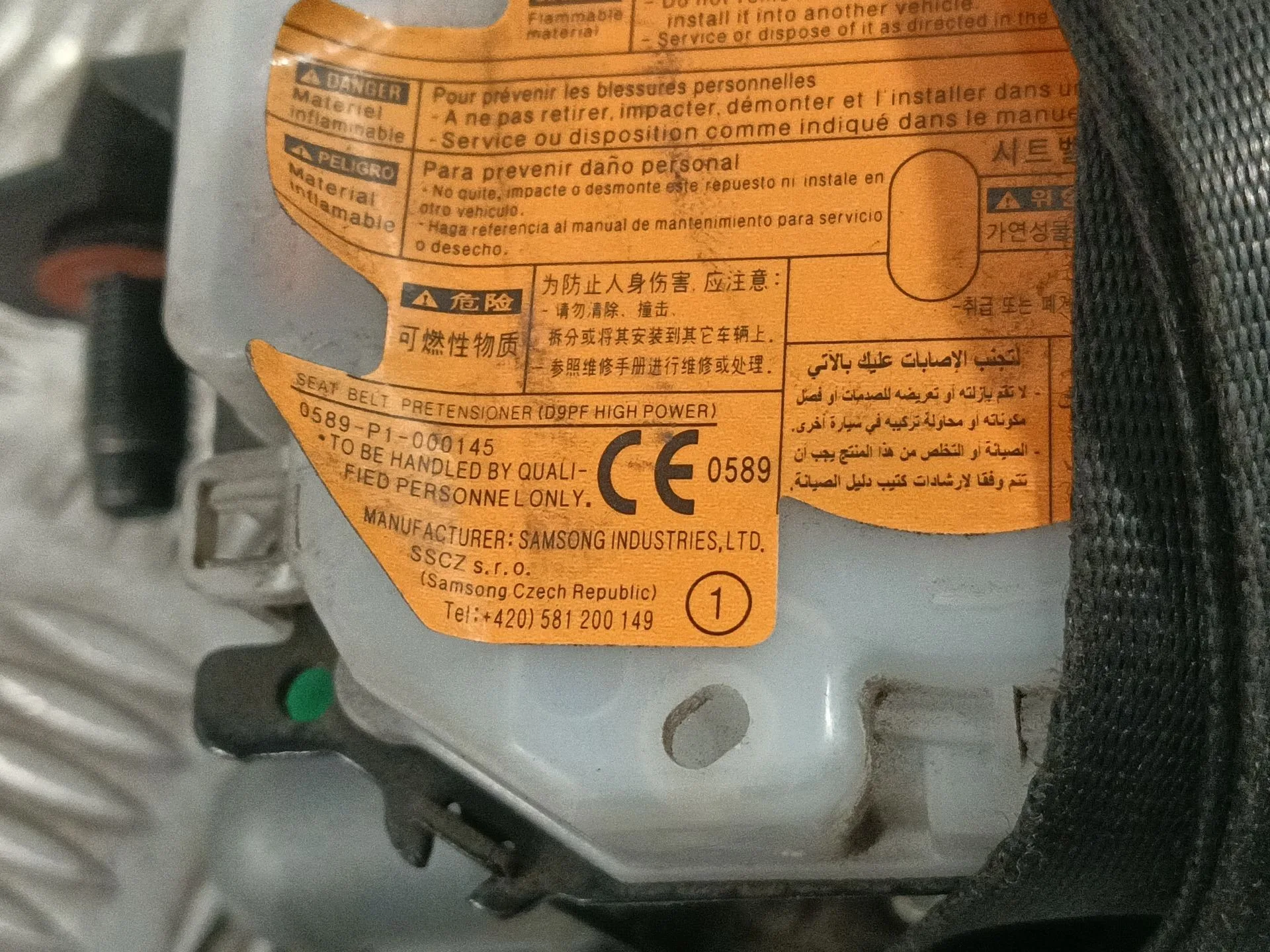 Cinturon Seguridad Delantero Izquierdo para Hyundai H350 Furgoneta