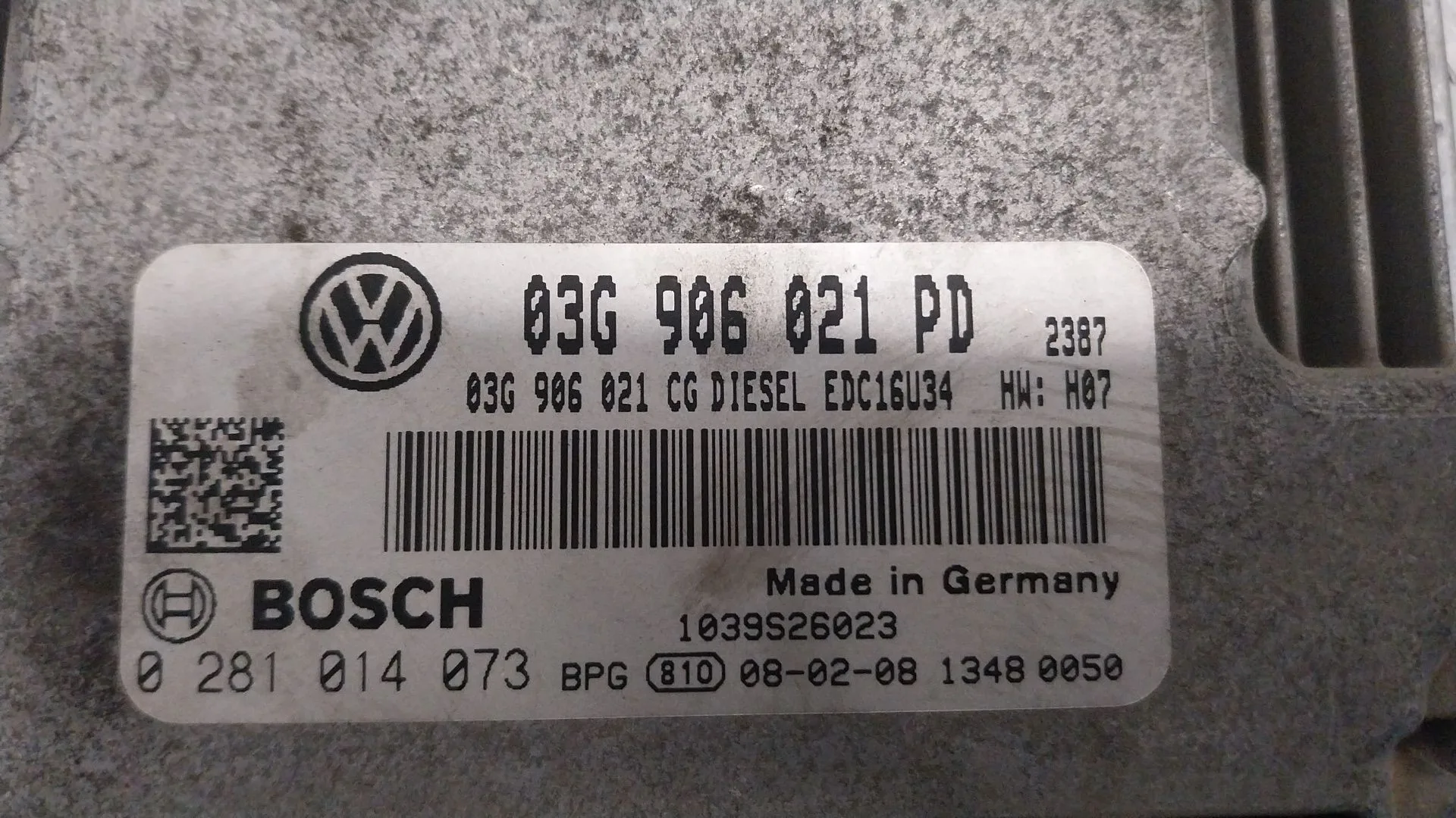 Centralita Motor Uce para Volkswagen Caddy Iii Monospace (2Kb, 2Kj, 2Cb, 2Cj)