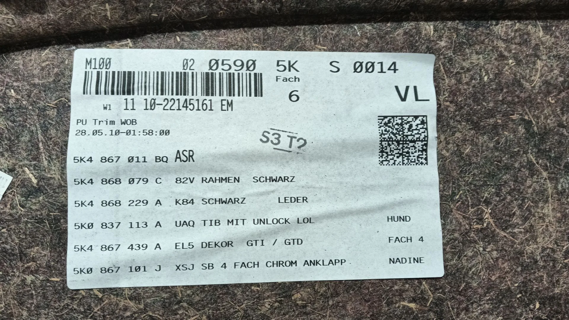 Guarnecido Puerta Delantera Izquierda para Volkswagen Golf Vi (5K1)