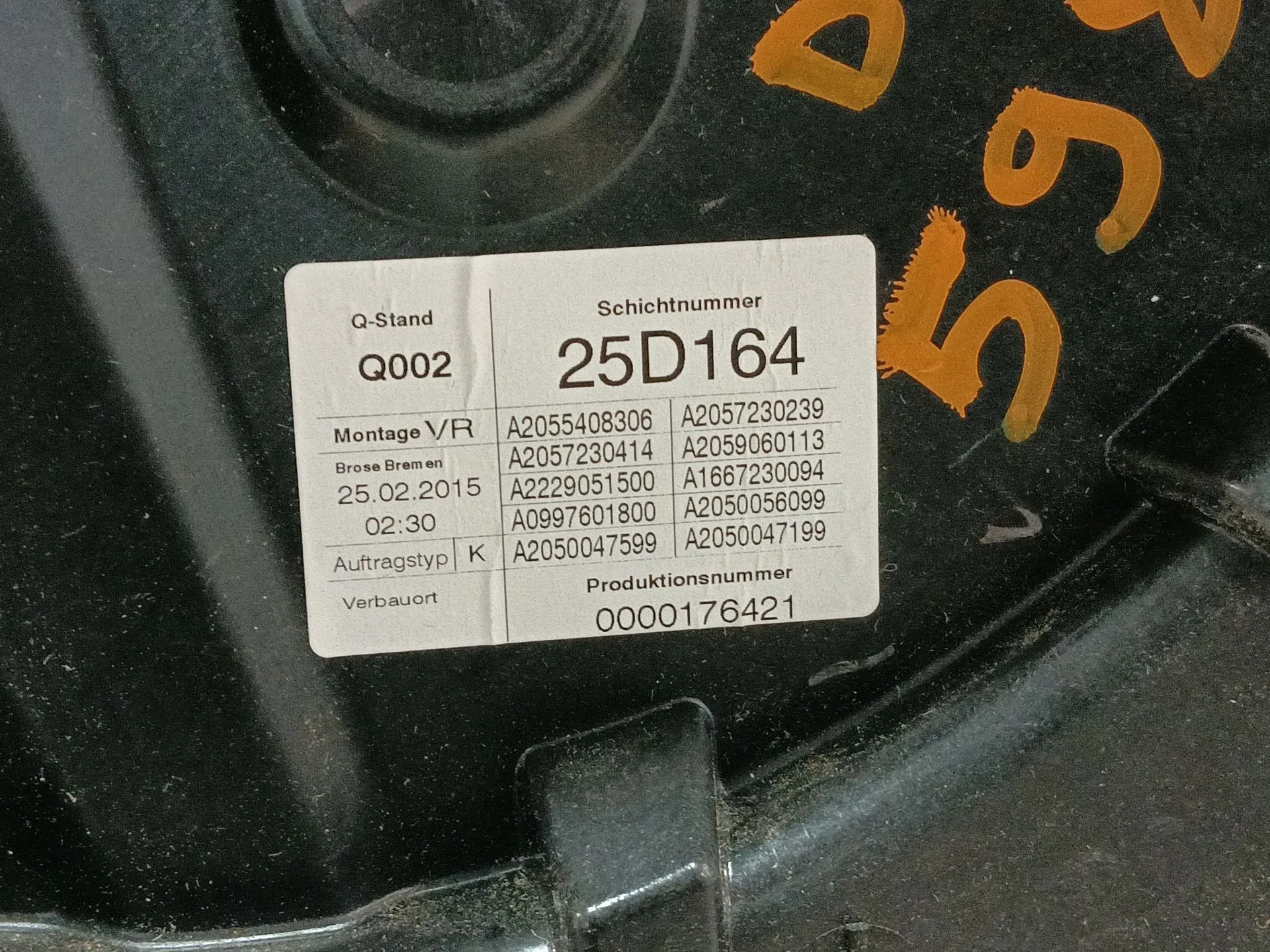 Elevalunas Delantero Derecho para Mercedes-Benz Clase C (W205)