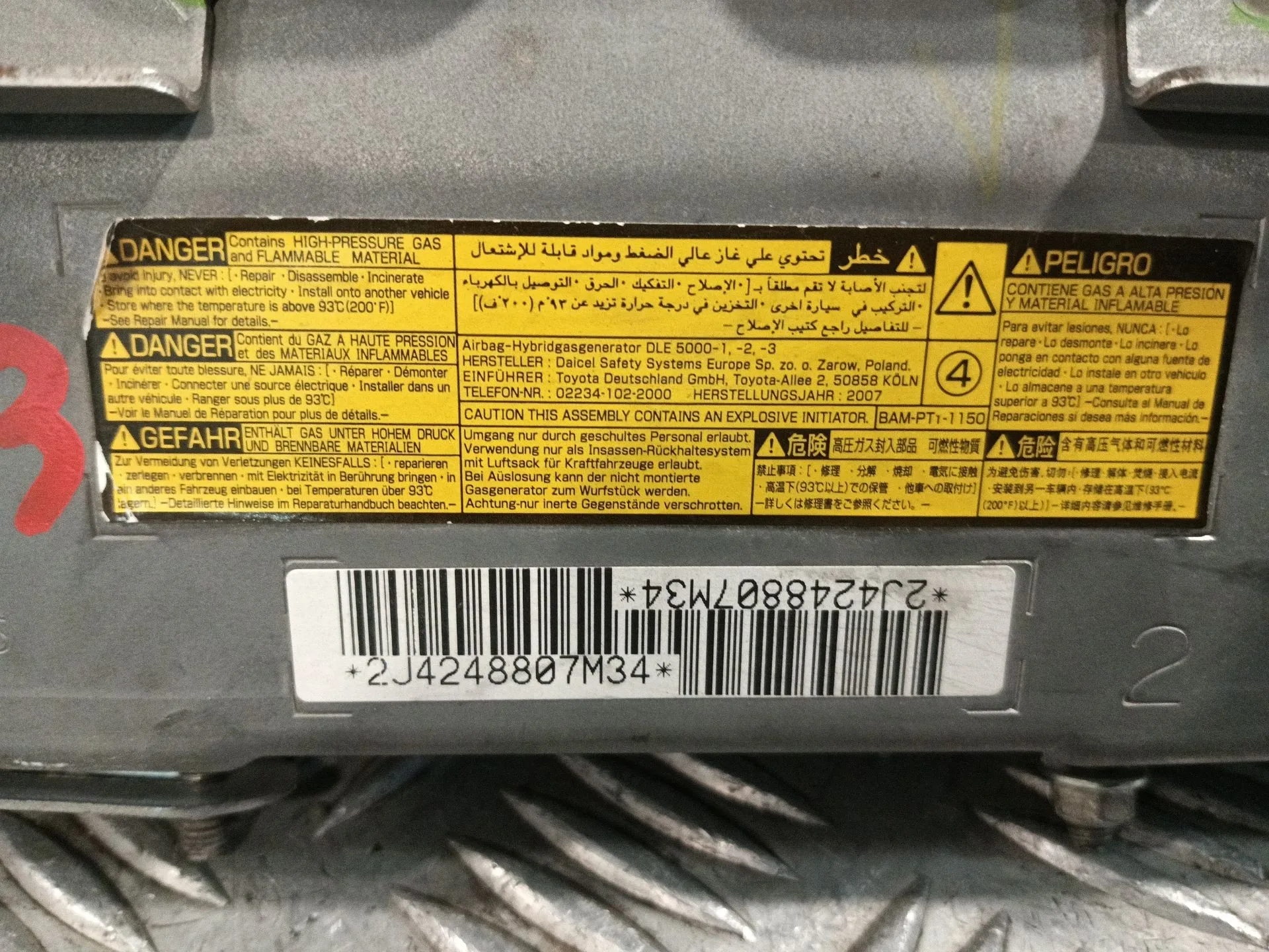 Airbag Rodillas para Toyota Auris