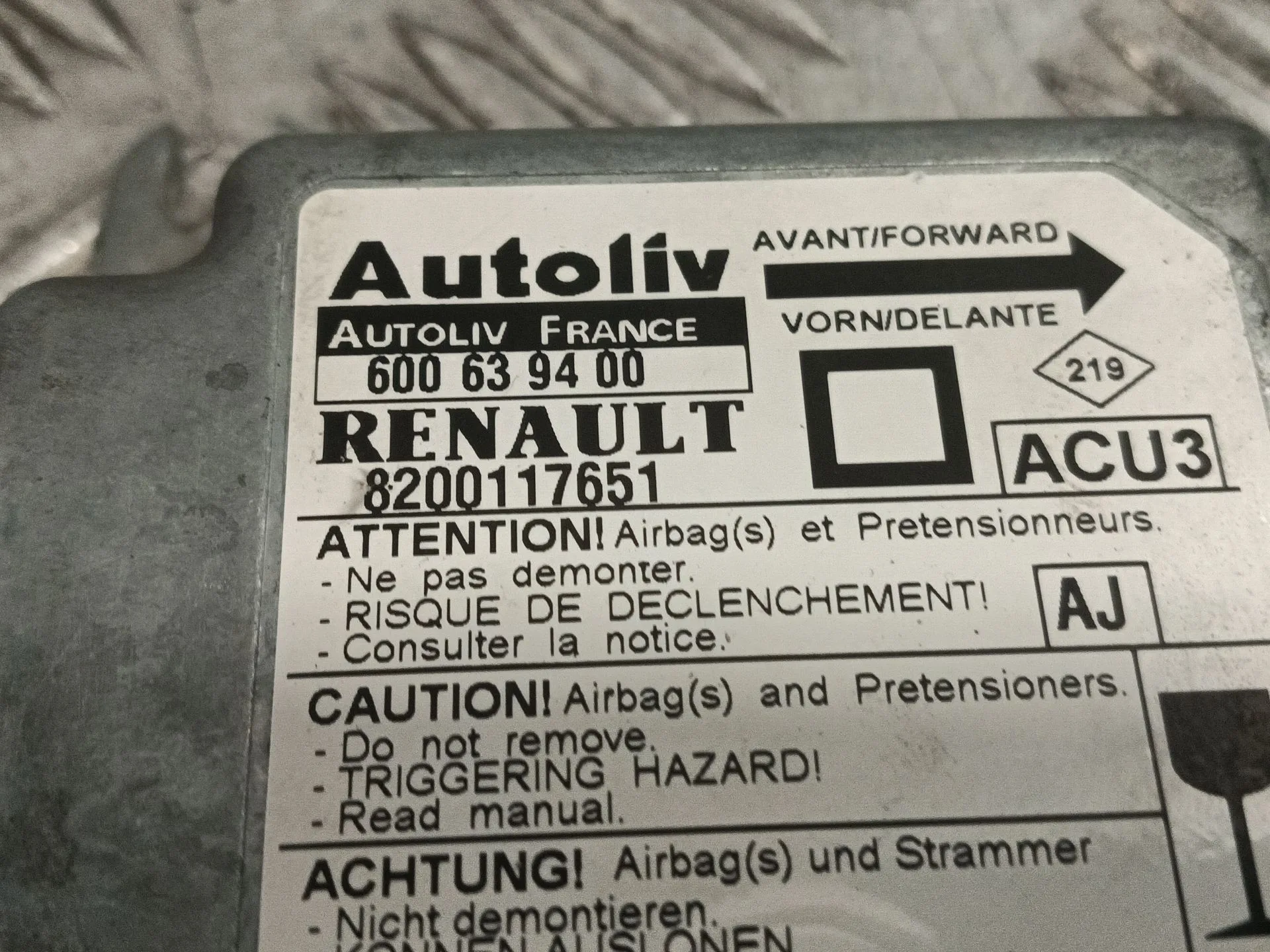 Centralita Airbag para Renault Megane I (Ba0/1_)