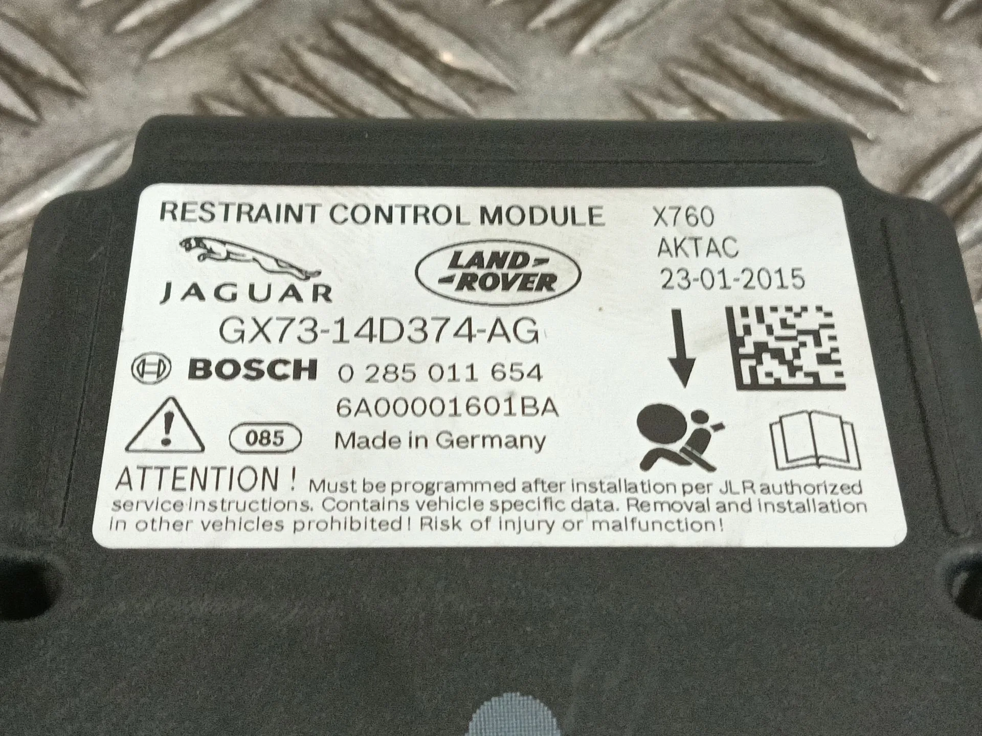Centralita Airbag para Jaguar Xe (X760)