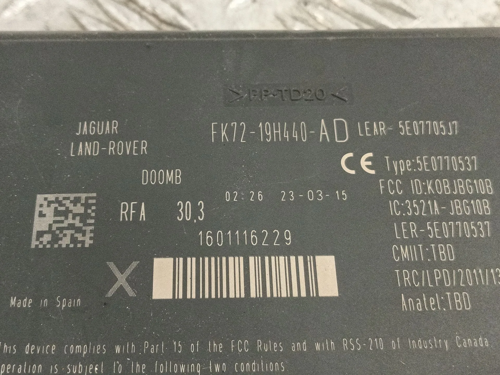 Modulo Electronico para Jaguar Xe (X760)
