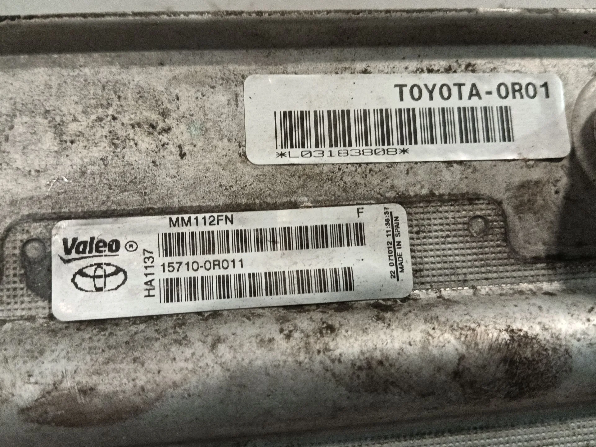 Enfriador Aceite Motor para Toyota Avensis (T27)