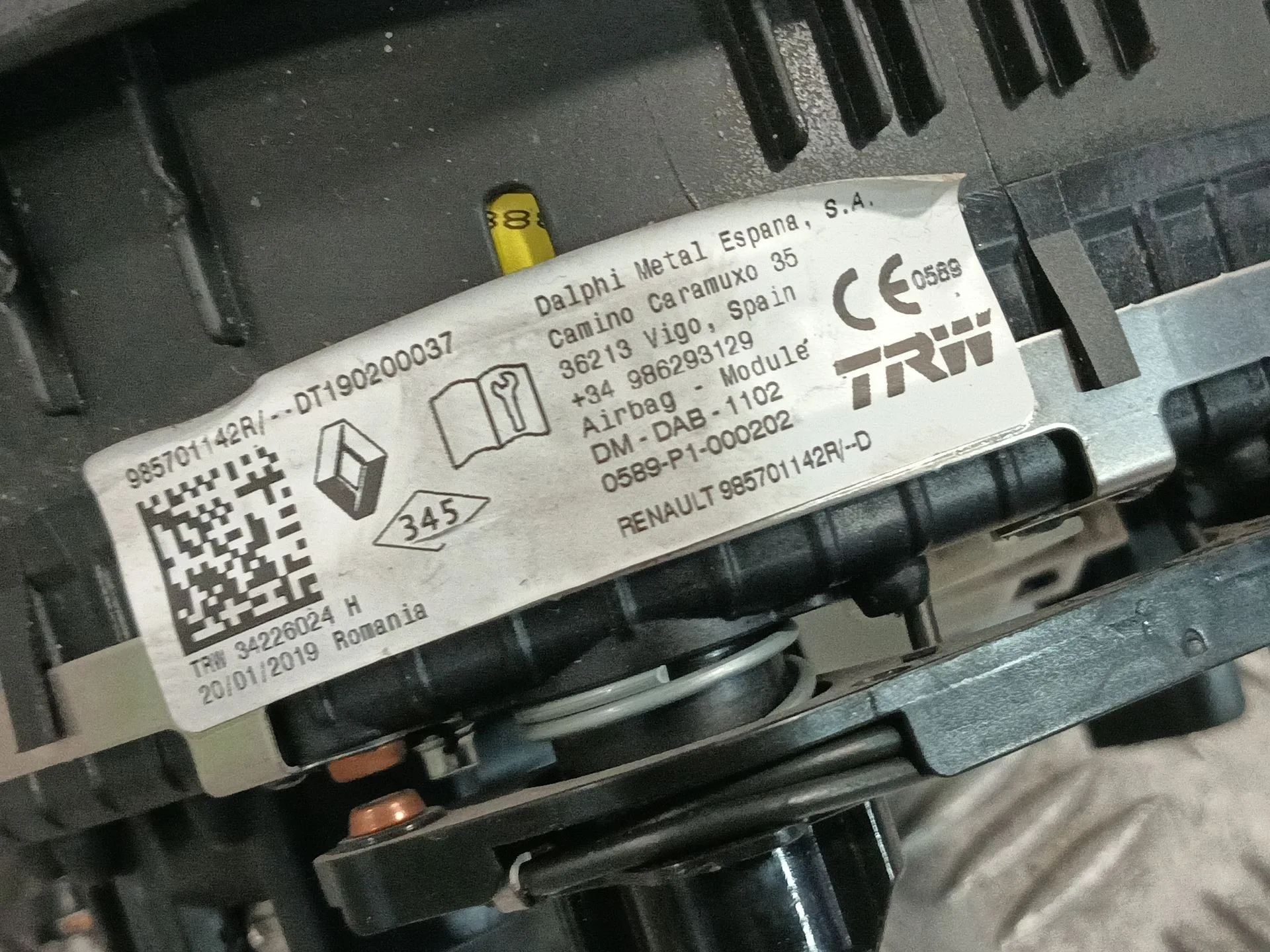 Airbag Delantero Izquierdo para Dacia Sandero
