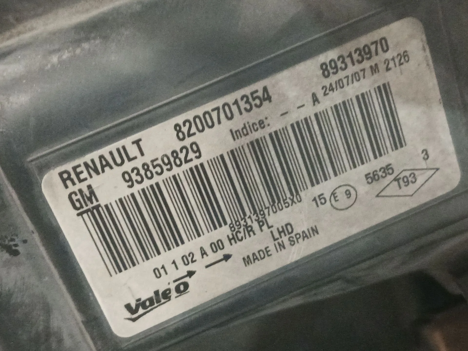 Faro Derecho para Opel Vivaro A Furgoneta (X83)