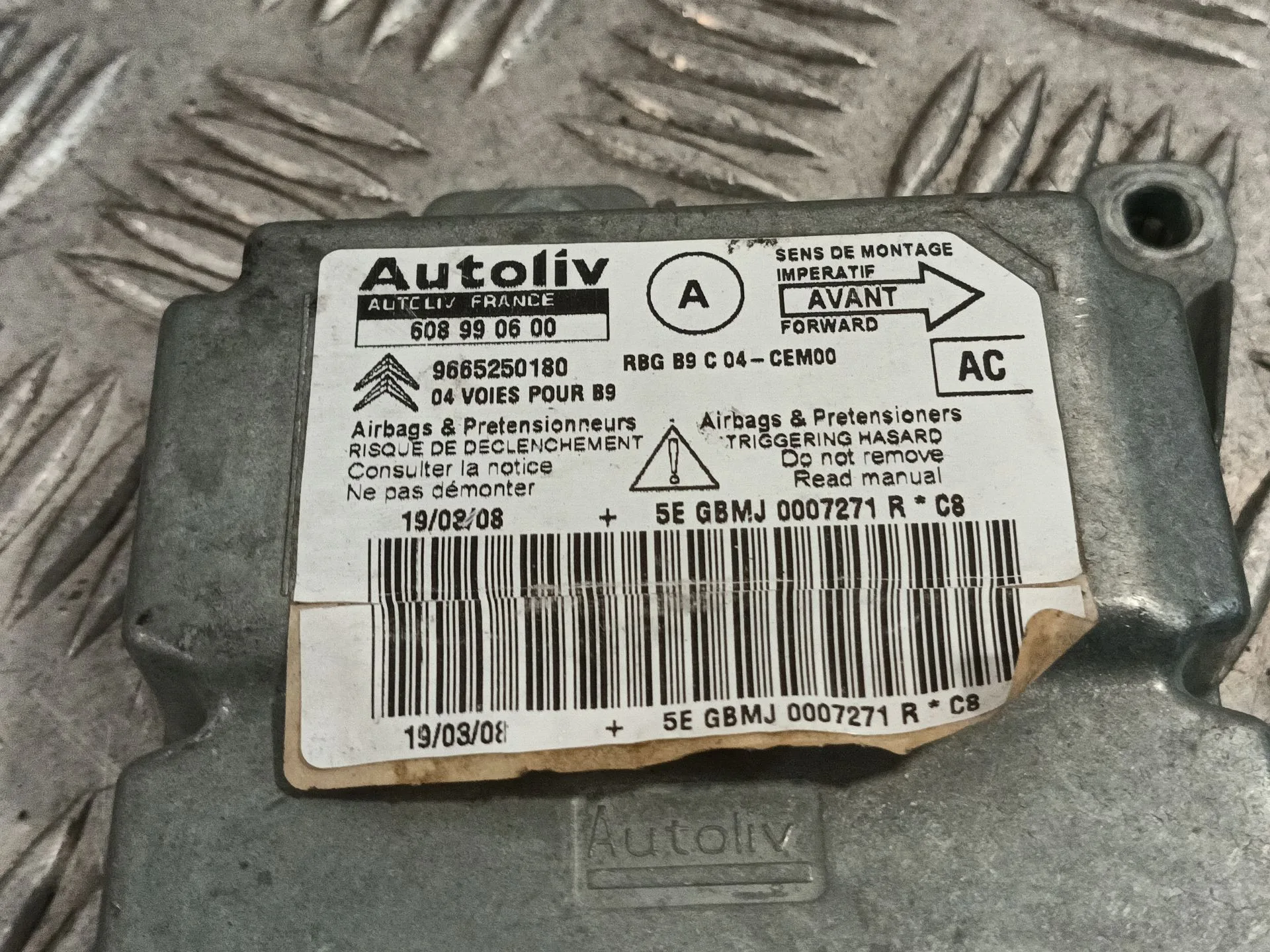 Centralita Airbag para Citroën Berlingo Multispace (B9)