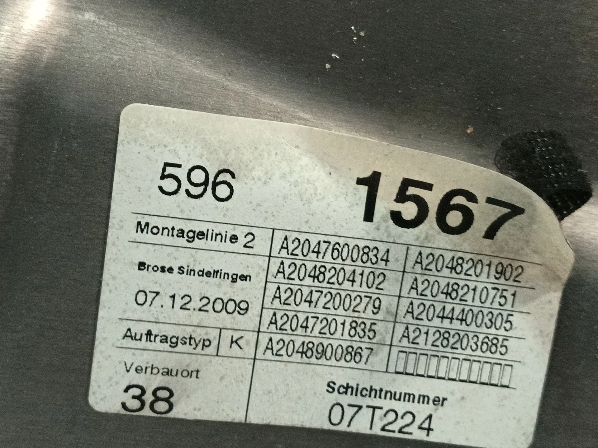 Elevalunas Delantero Derecho para Mercedes-Benz Clase C (W204)