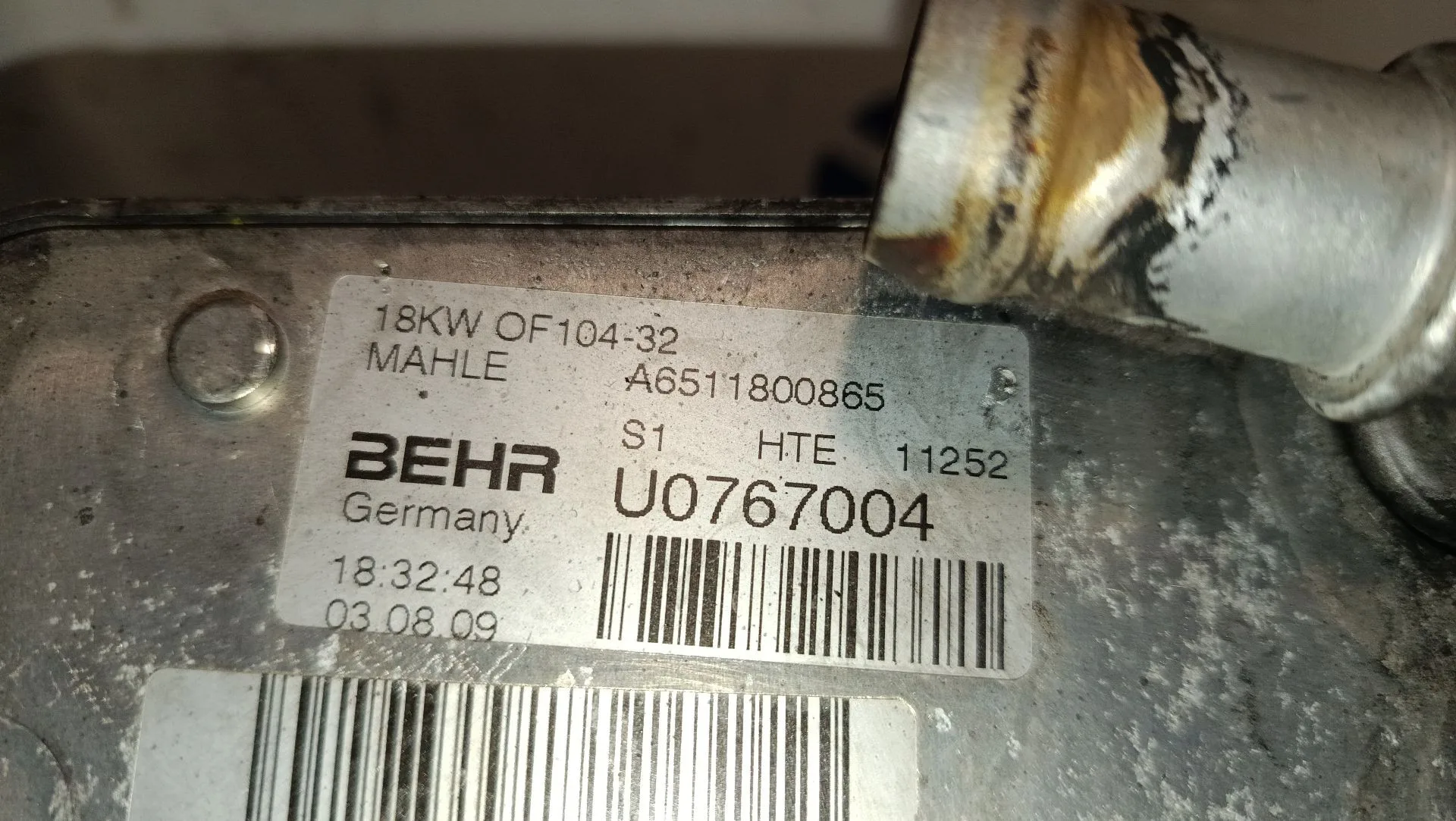 Enfriador Aceite Motor para Mercedes-Benz Sprinter 5-T Caja/Chasis (B906)