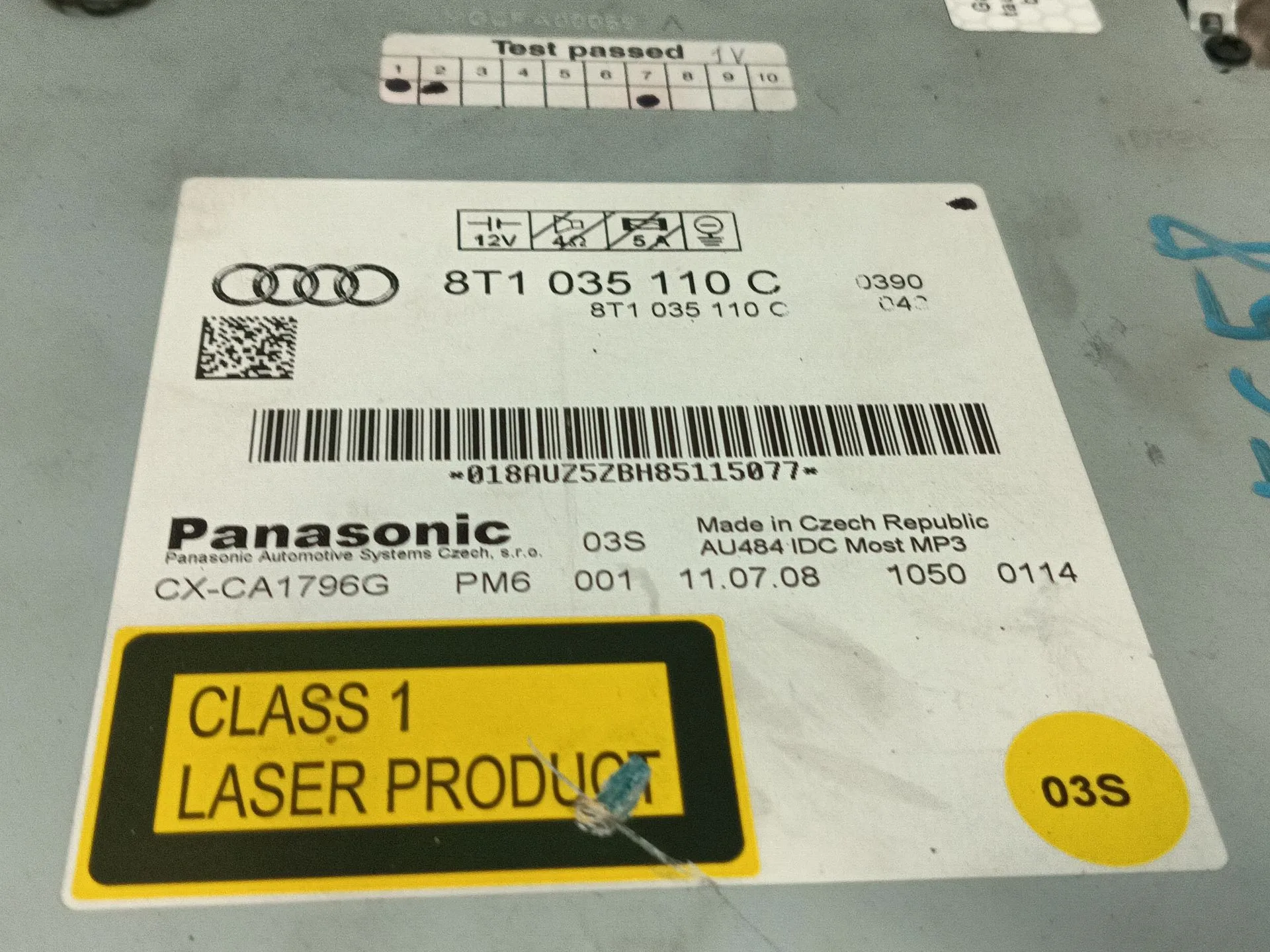 Sistema Audio / Radio Cd para Audi A5 (8T3)