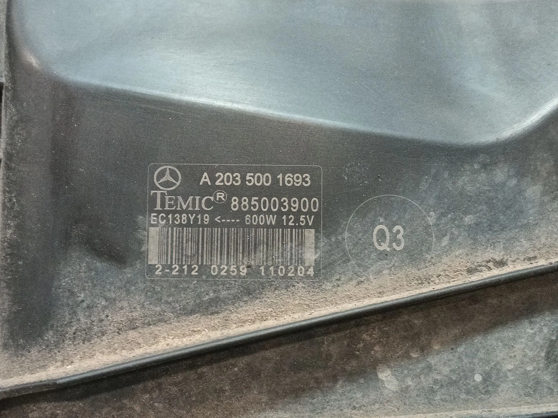 Electroventilador para Mercedes-Benz Clase C (W203)