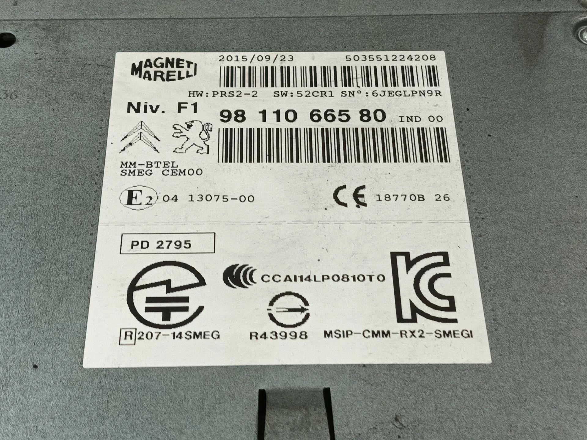 Sistema Audio / Radio Cd para Peugeot 208 I (Ca_, Cc_)