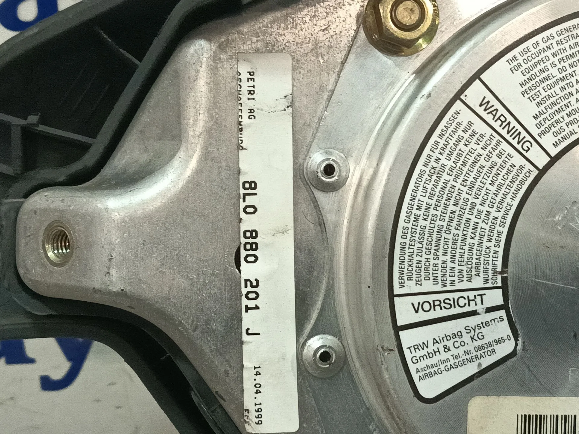 Airbag Delantero Izquierdo para Audi A3 (8L1)