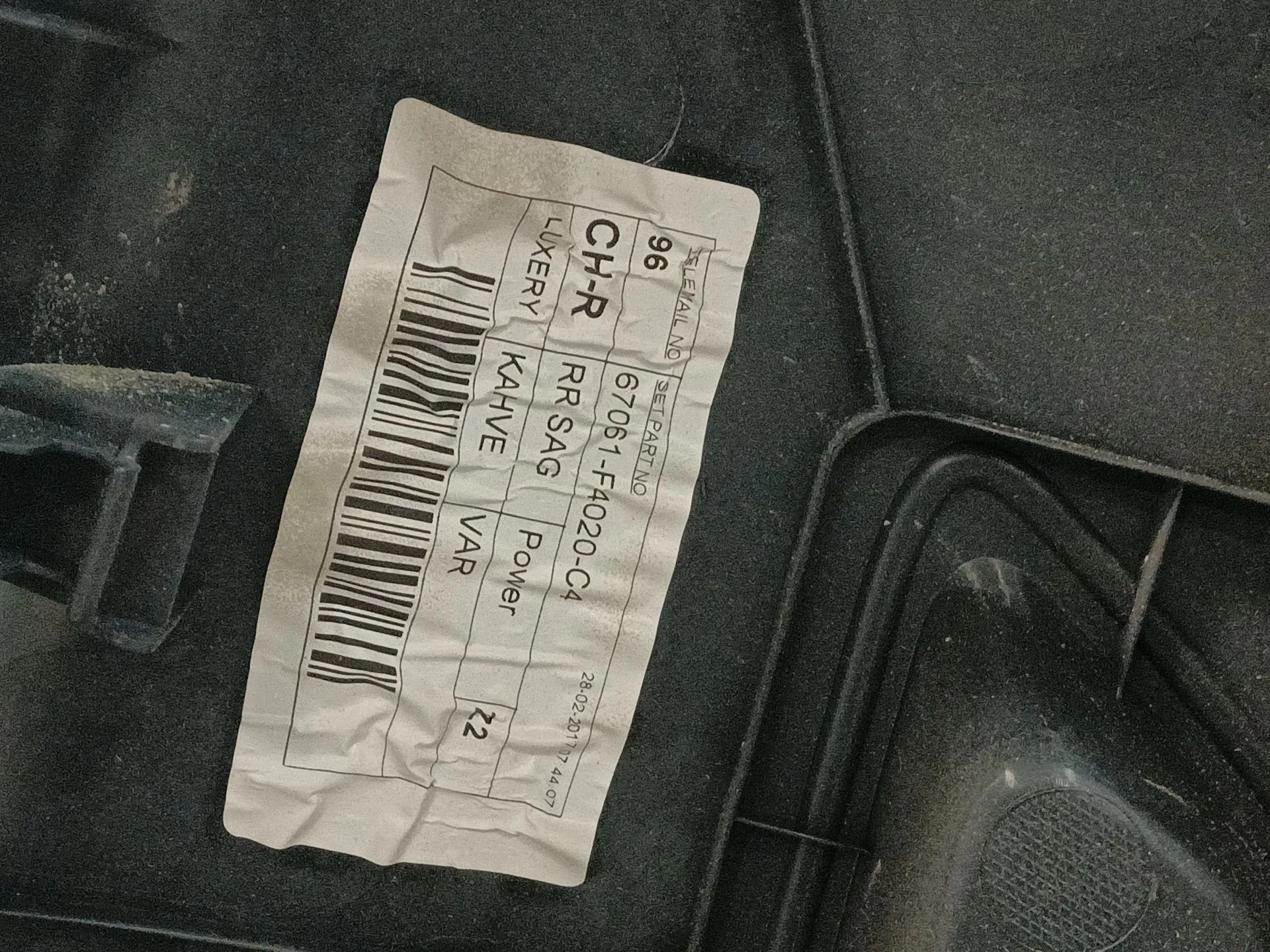 Guarnecido Puerta Trasera Derecha para Toyota C-Hr (_X1_)