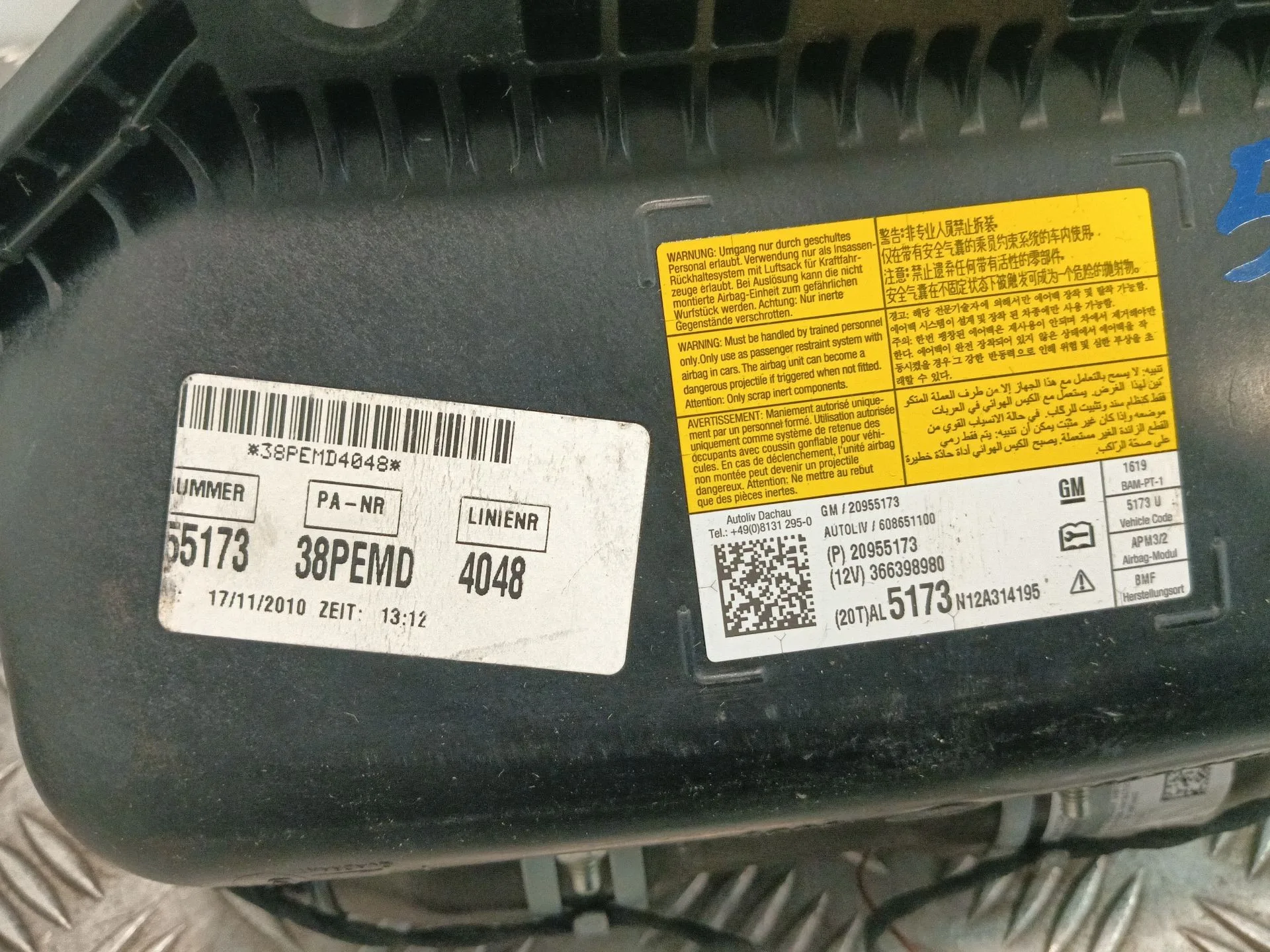 Airbag Delantero Derecho para Opel Insignia Berlina