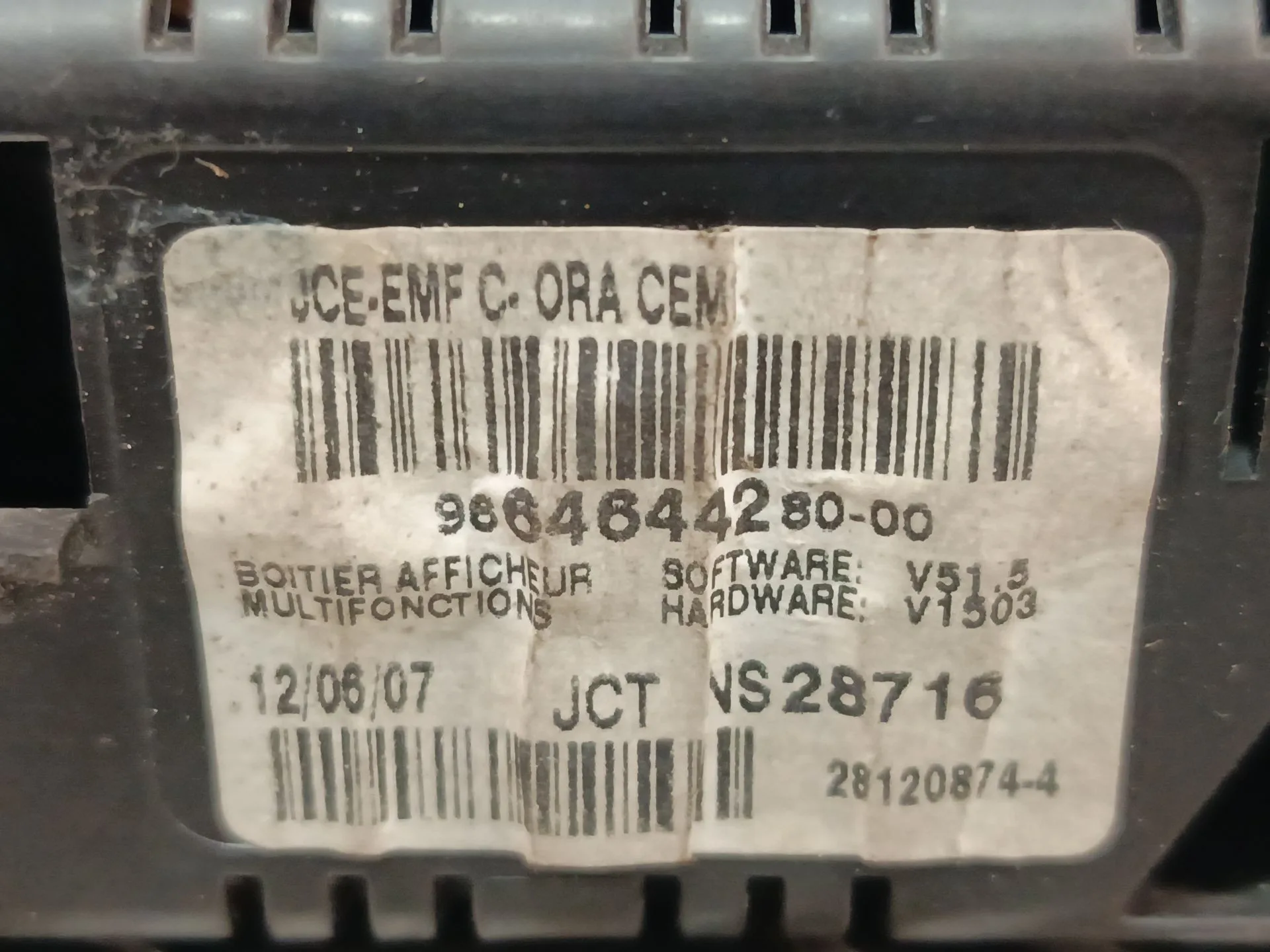 Pantalla / Mando Multifuncion para Fiat Scudo Combi (272)
