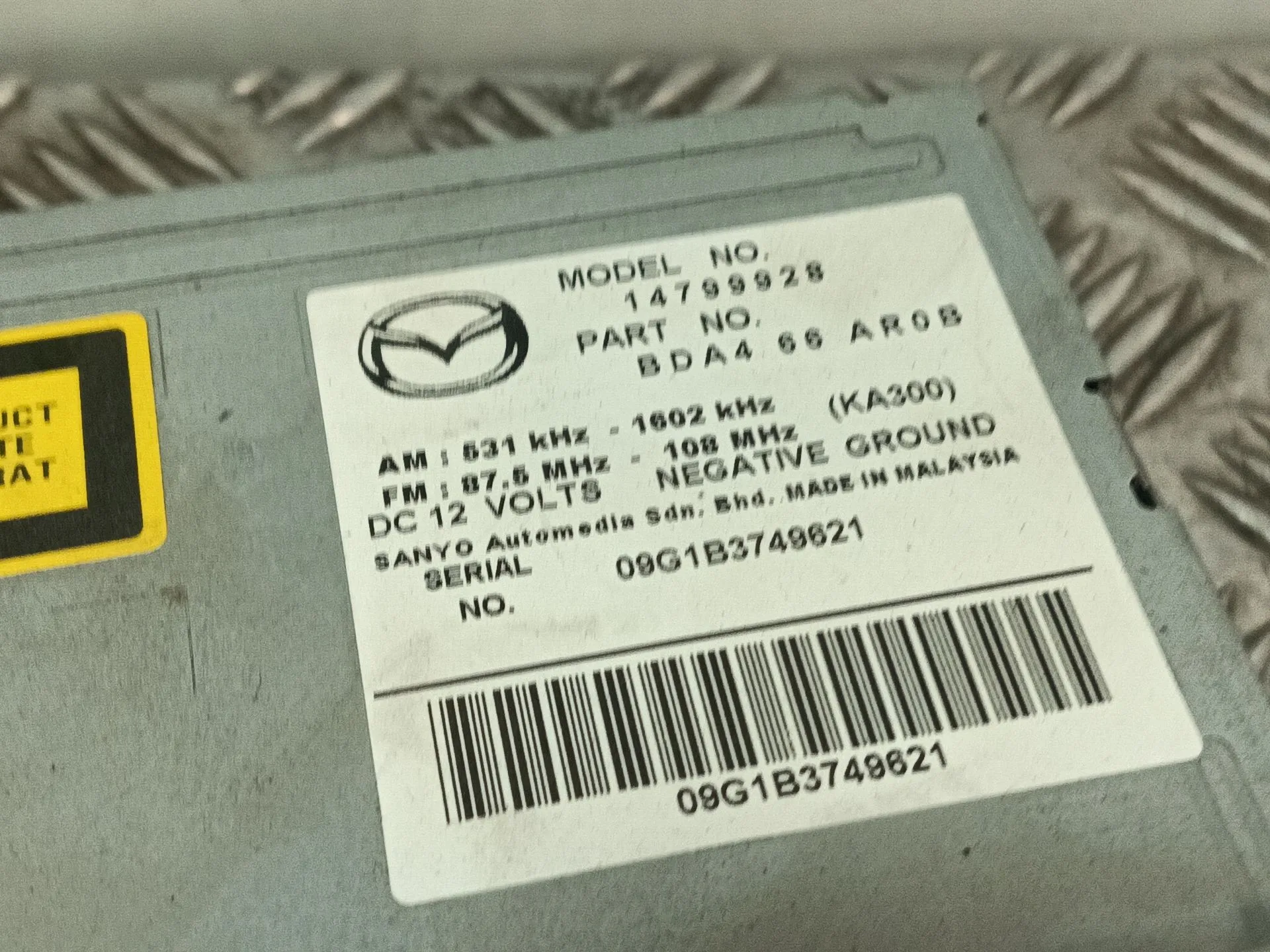Sistema Audio / Radio Cd para Mazda 3 Lim. (Bl)